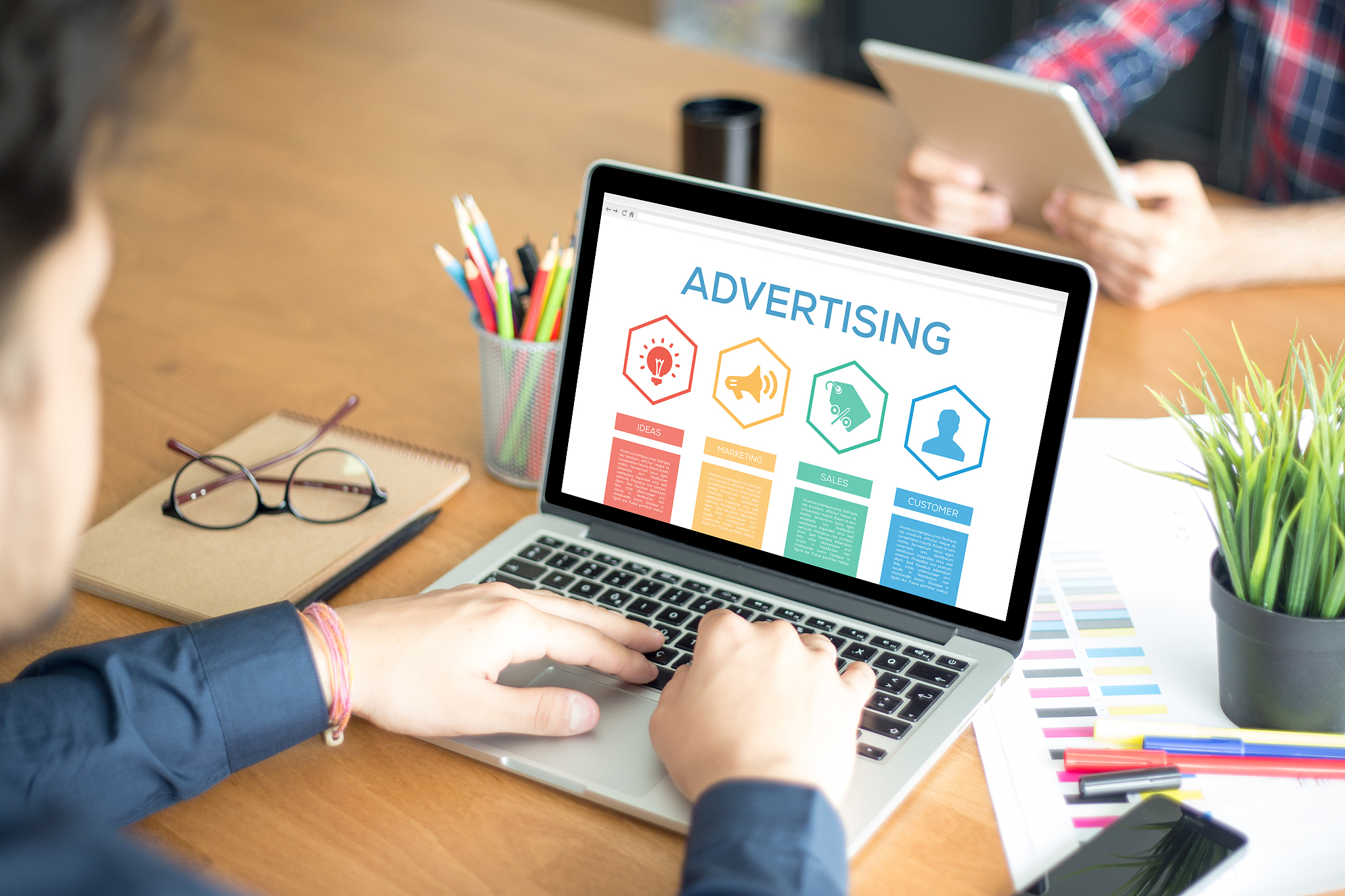 advertising ideas marketing sales customer word with icons