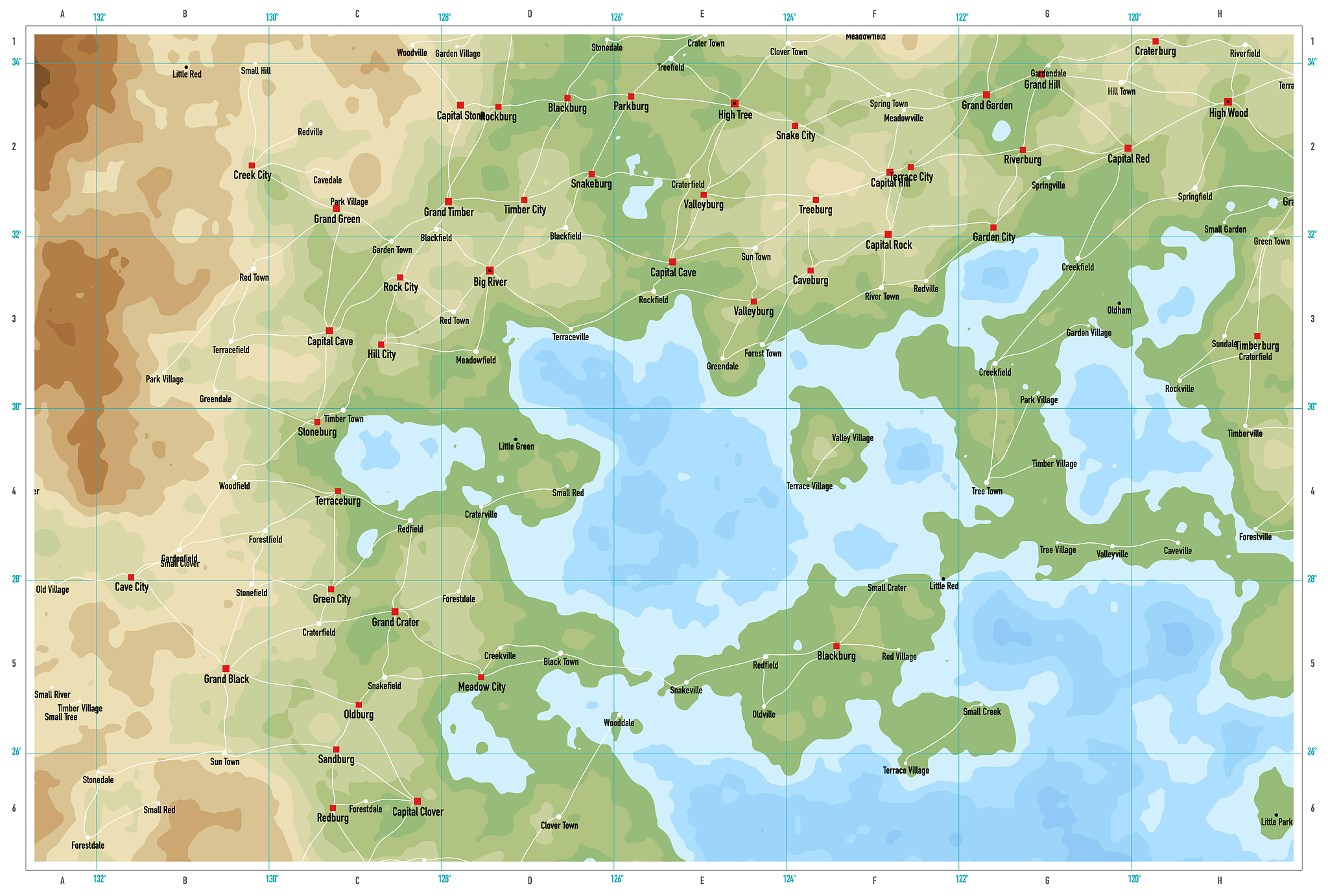 natural color generic topographic map