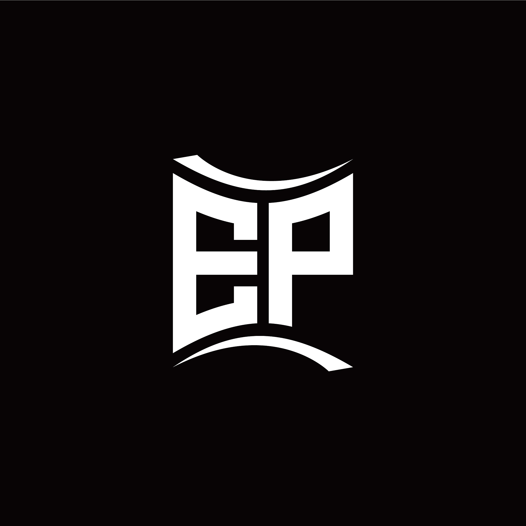 e p initial letter logo design modern template