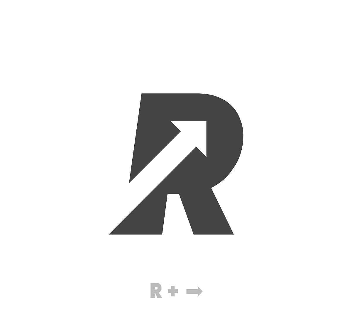 字母r箭头标志模板矢量eps.独特的标志.