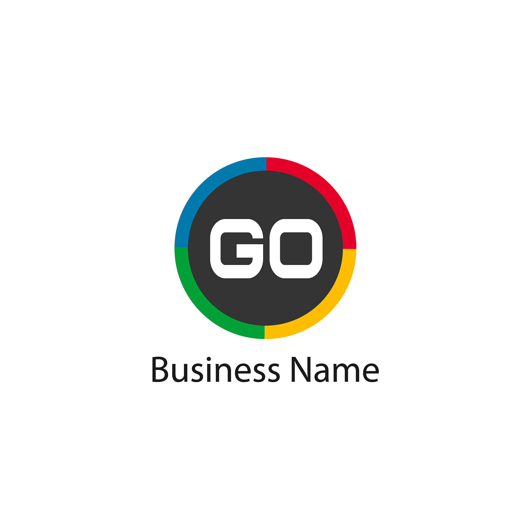initial letter go logo template design