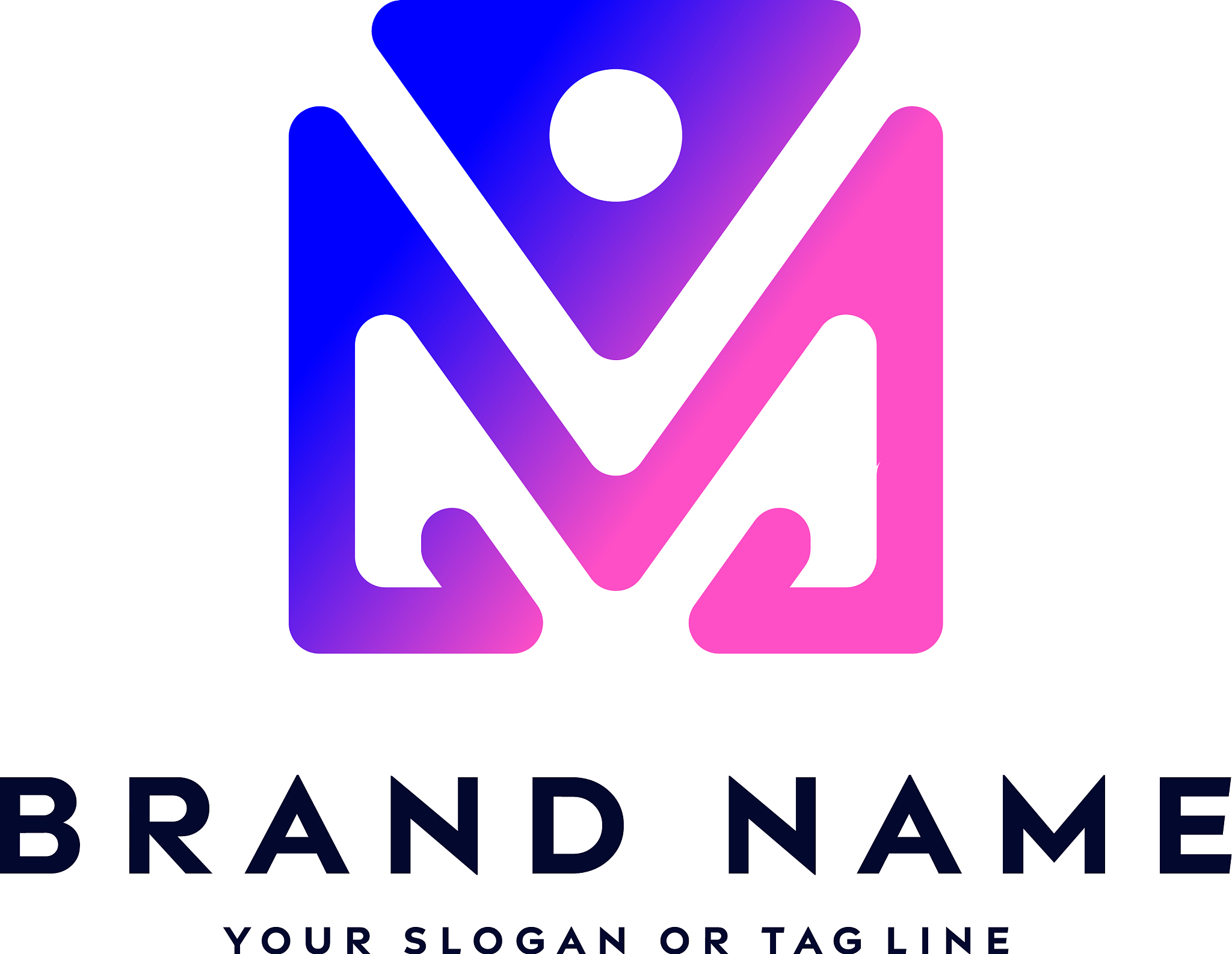 letter logo m color gradient full color