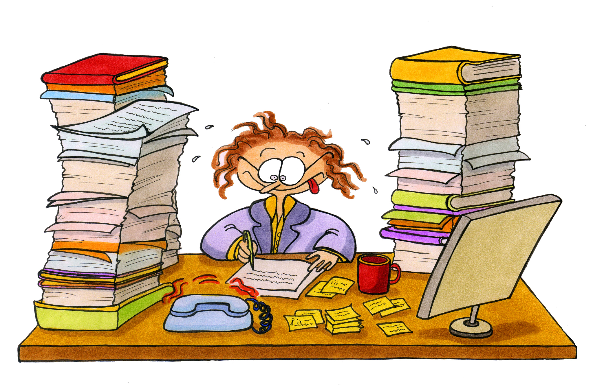 business woman working over-time