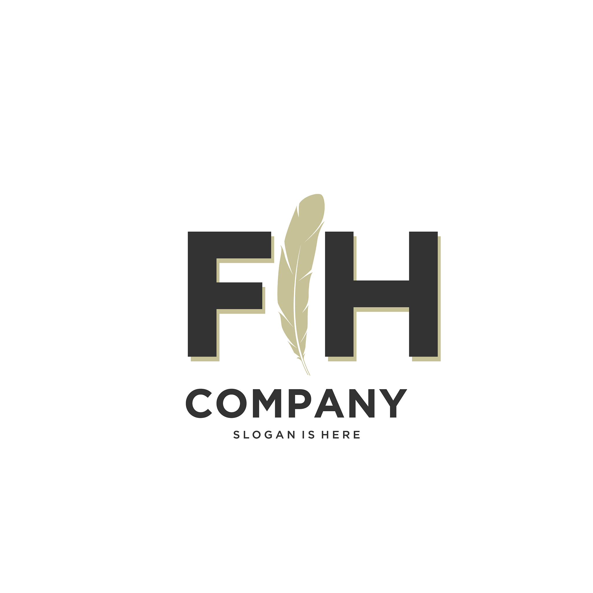 initial fh letter unique attractive creative