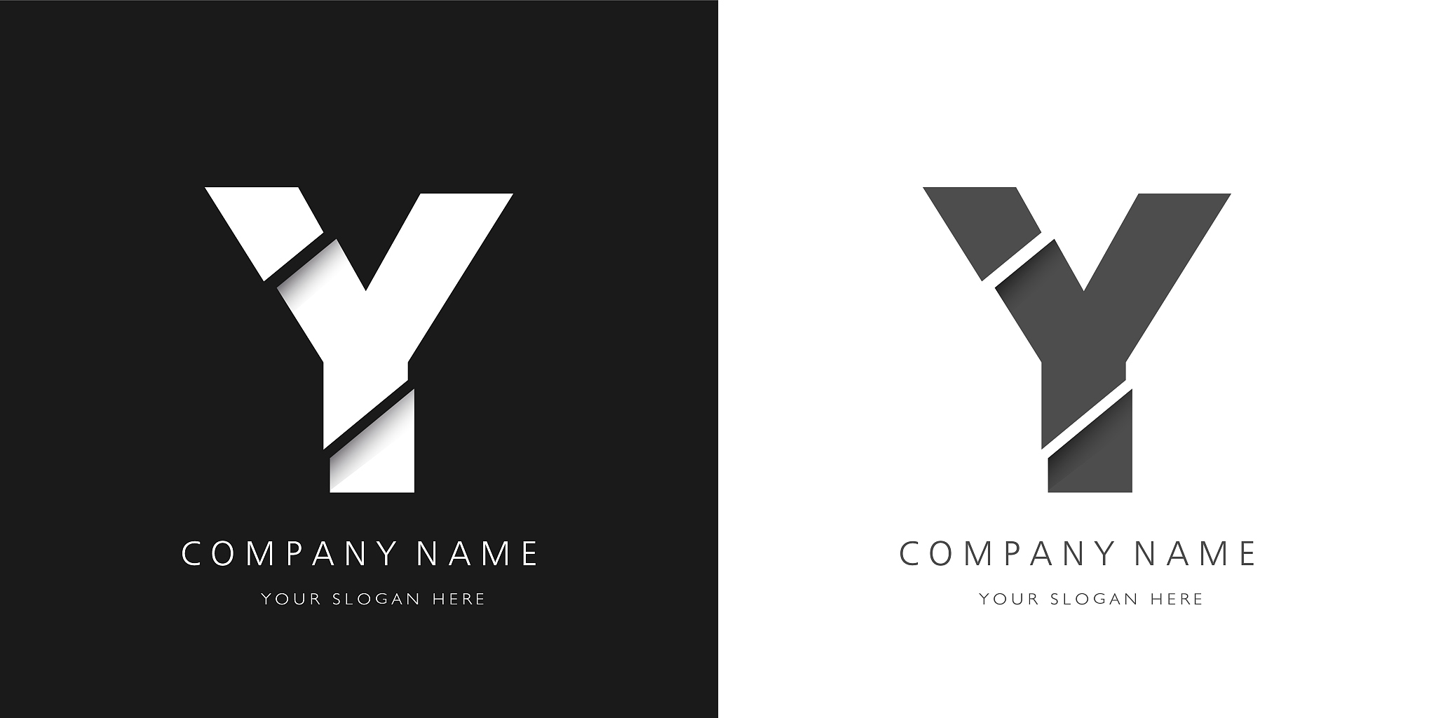 y letter modern logo broken design