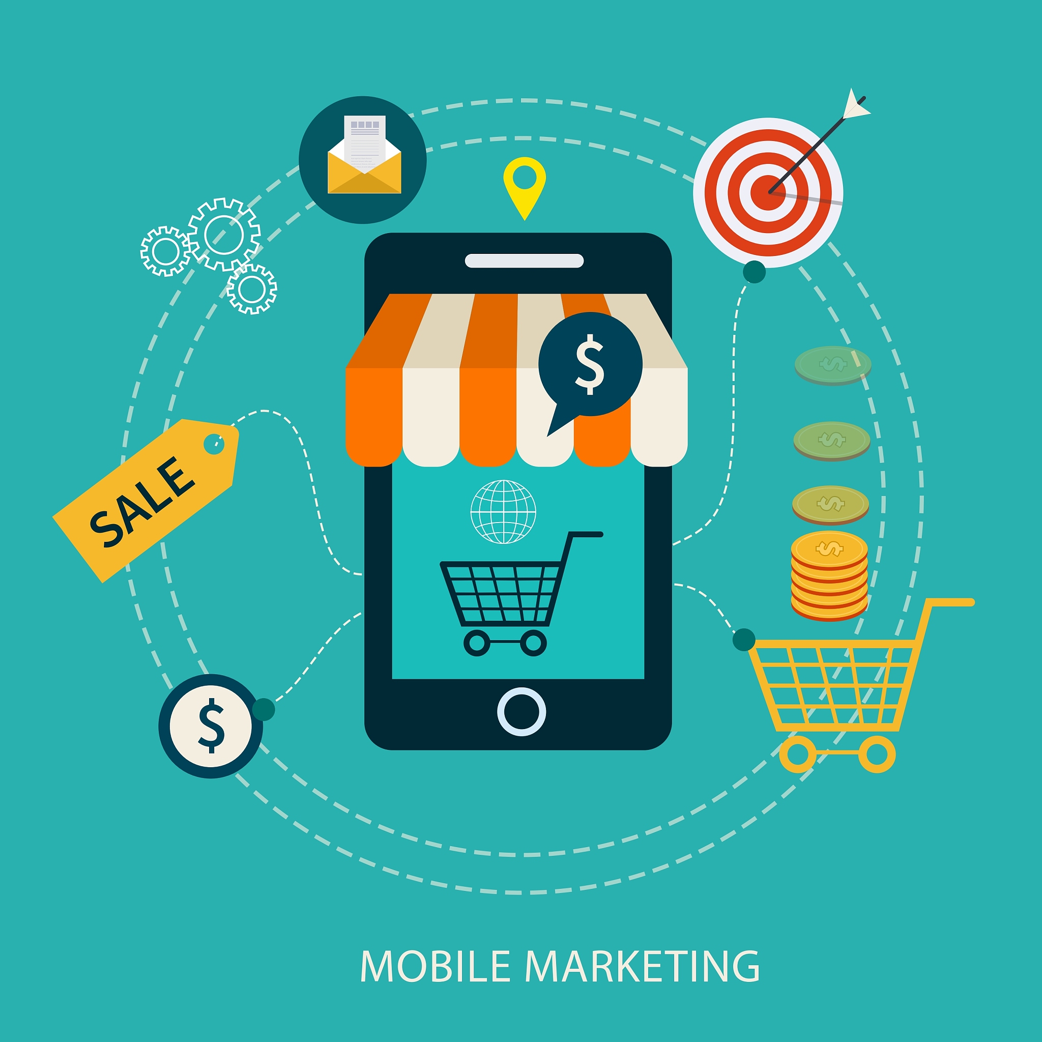 icons for mobile marketing and online shopping