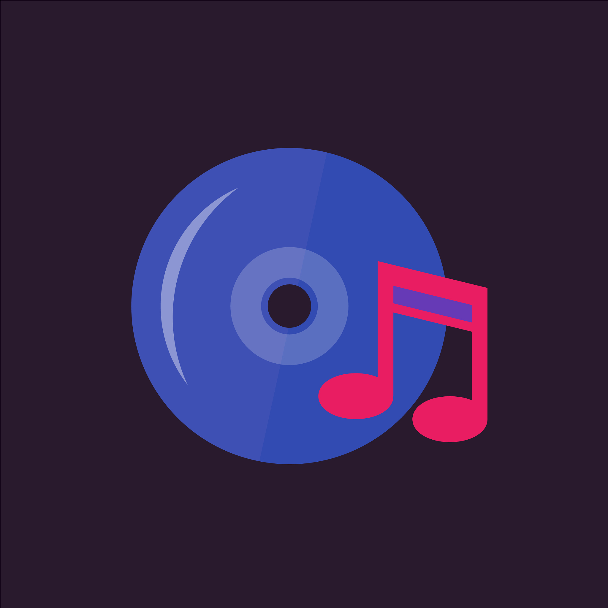 music icon in flat style