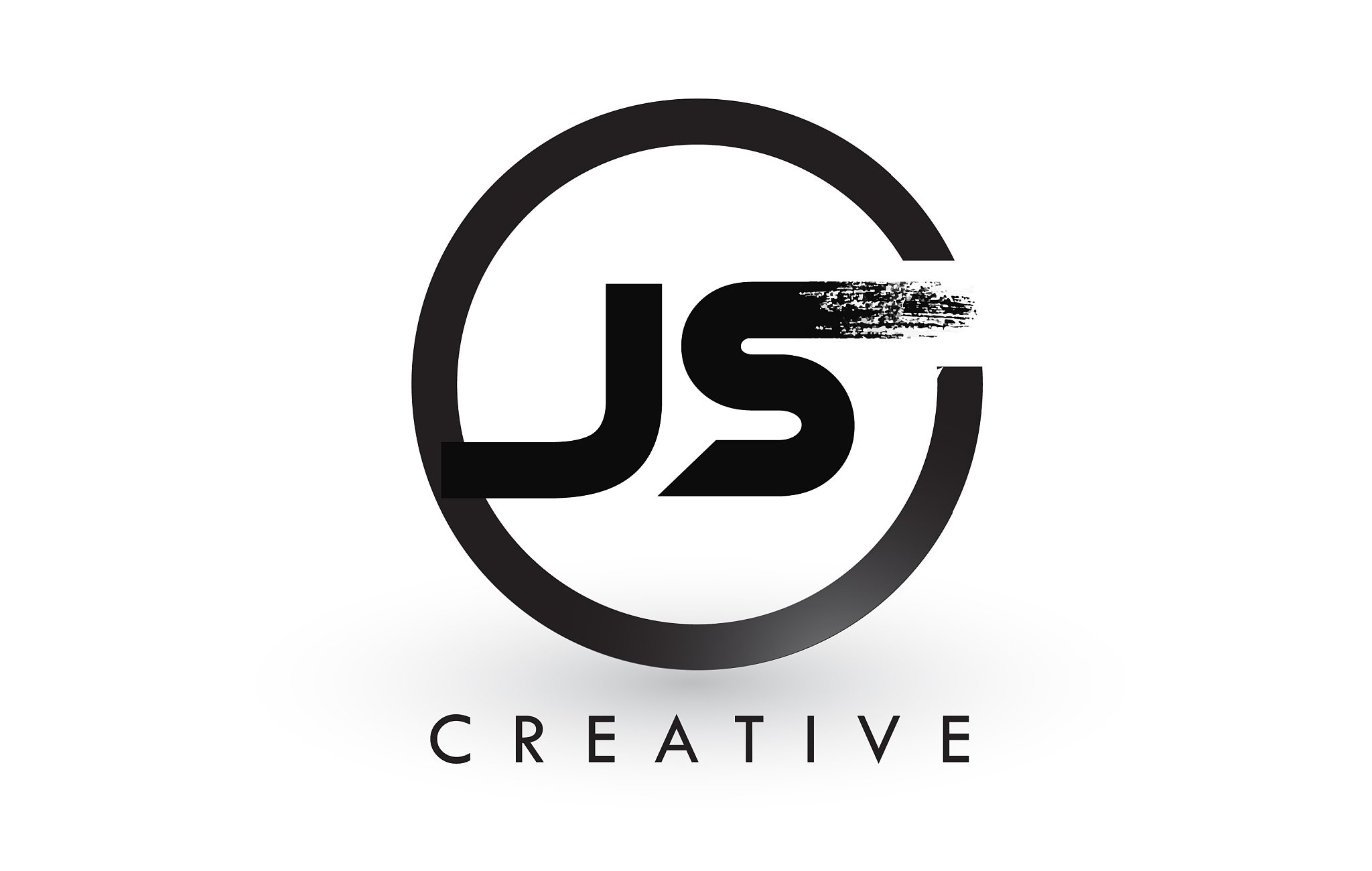 js brush letter logo design creative brushed