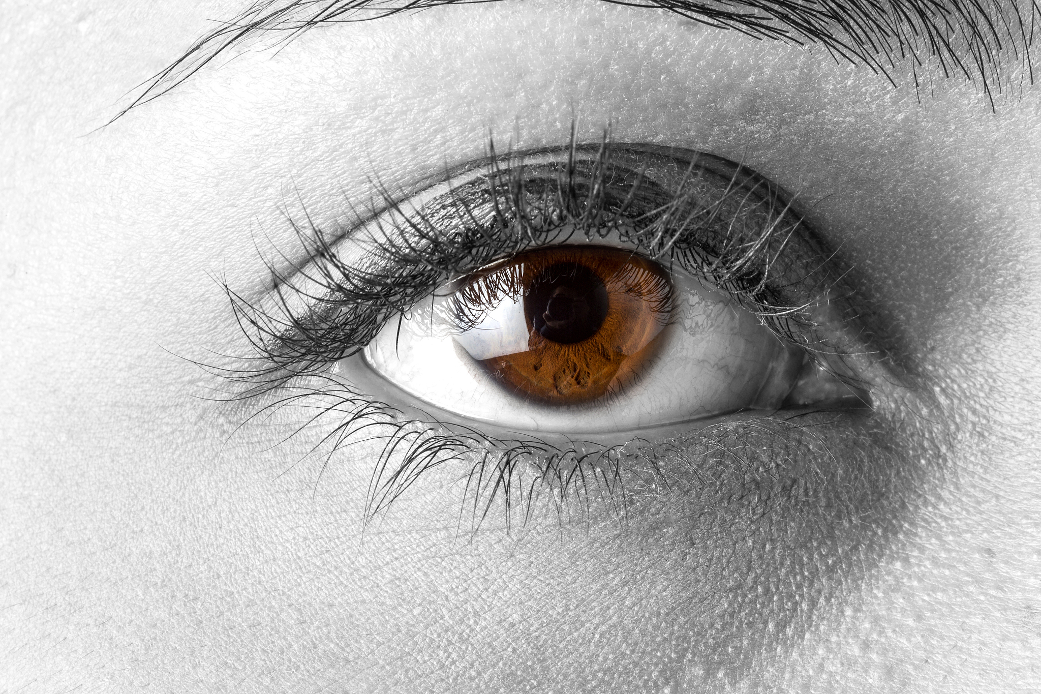 approaching brown eye woman