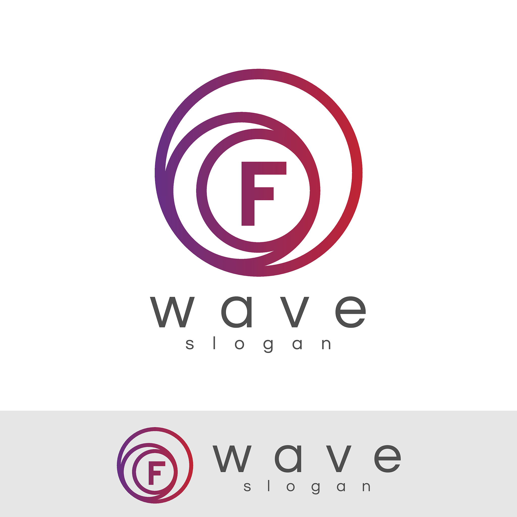 wave initial letter f icon design