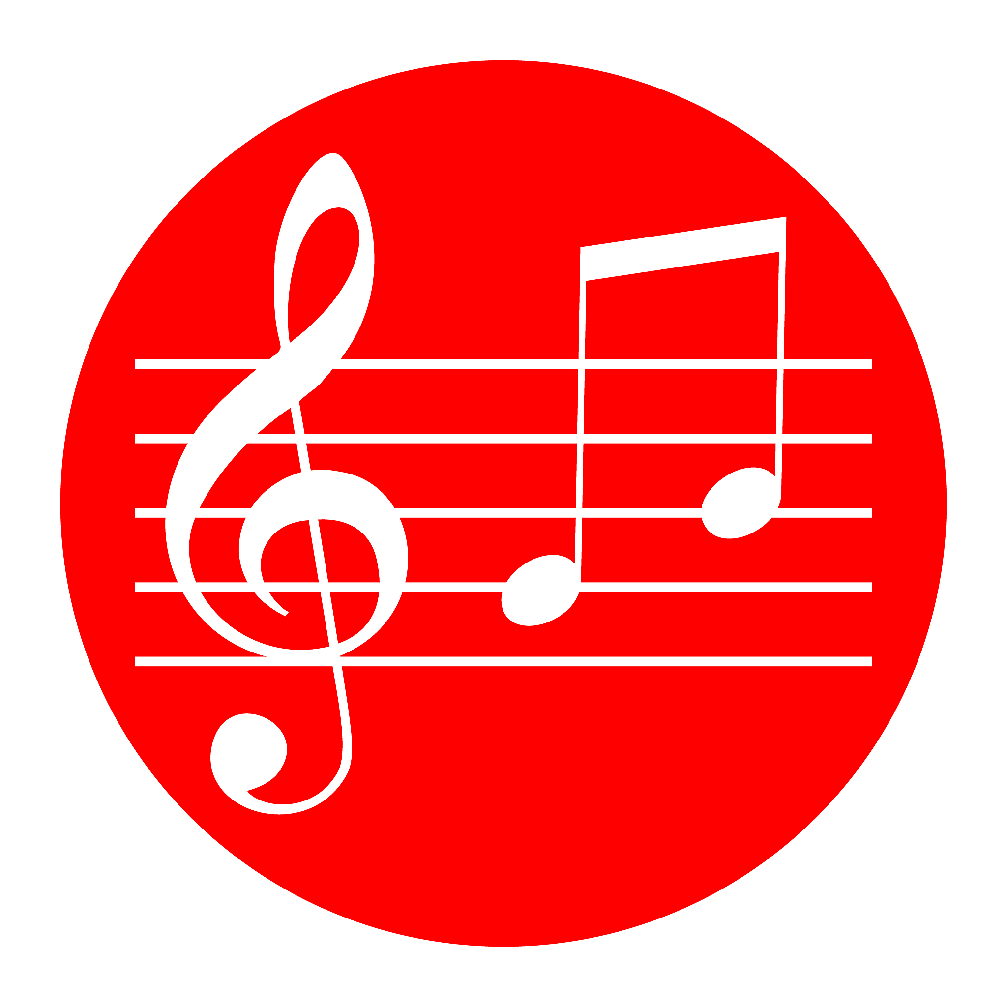 music violin clef sign g-clef and notes g h