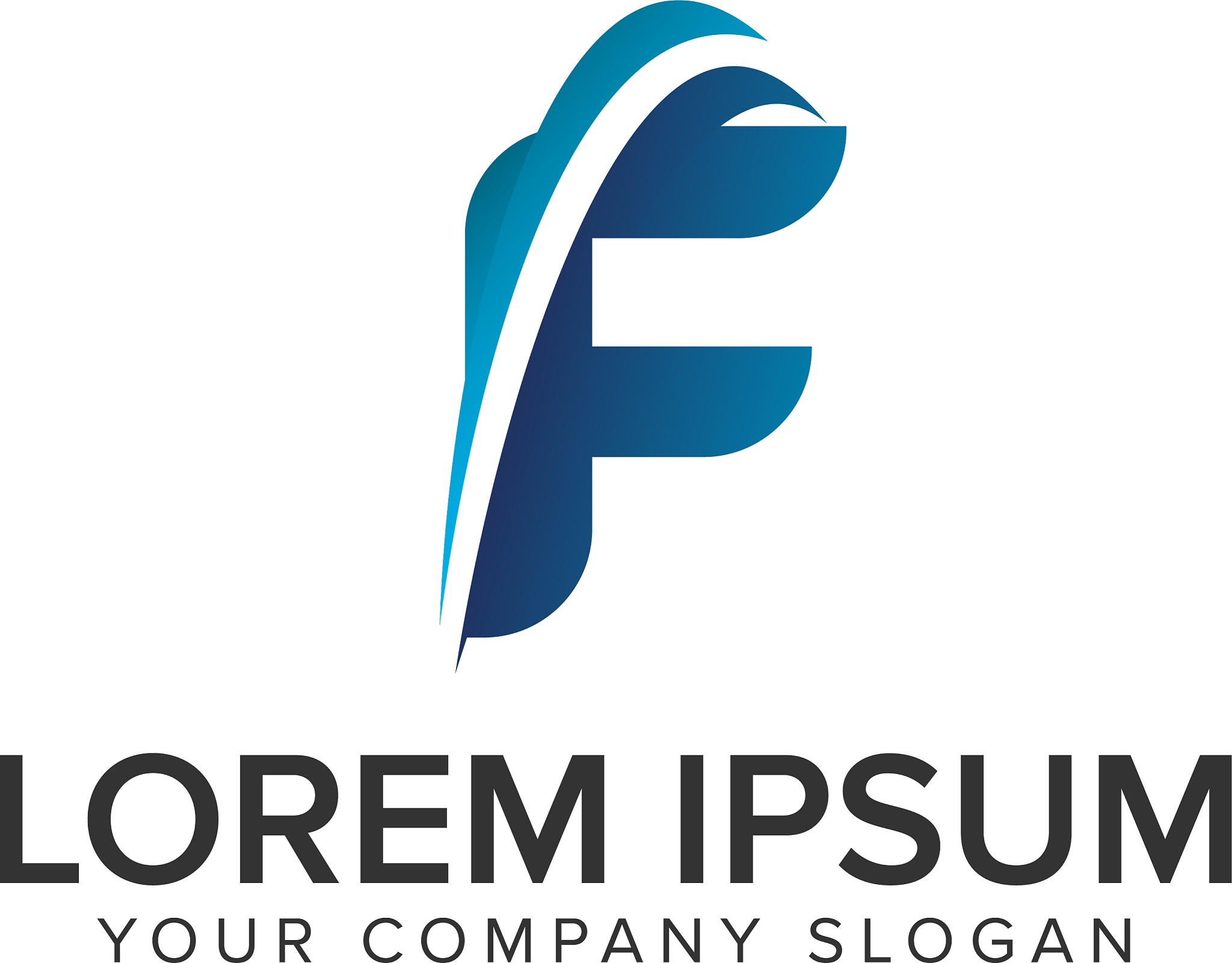 cative modern letter f logo design concept