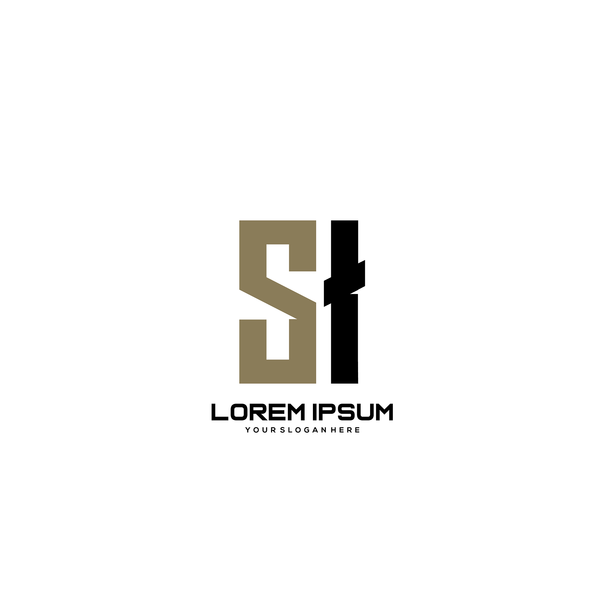 si initial letter minimalist art logo