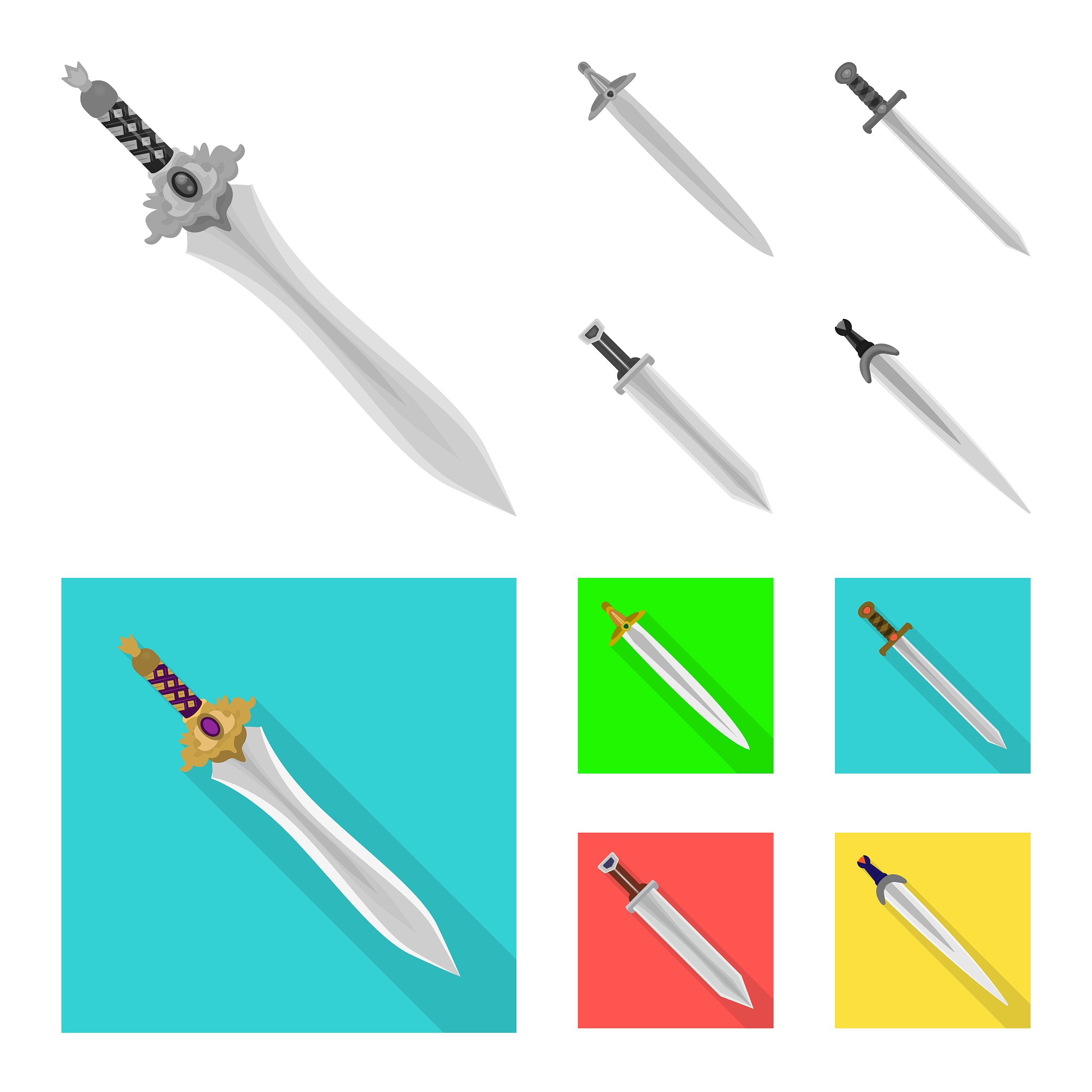 isolated object game and armor sign set of