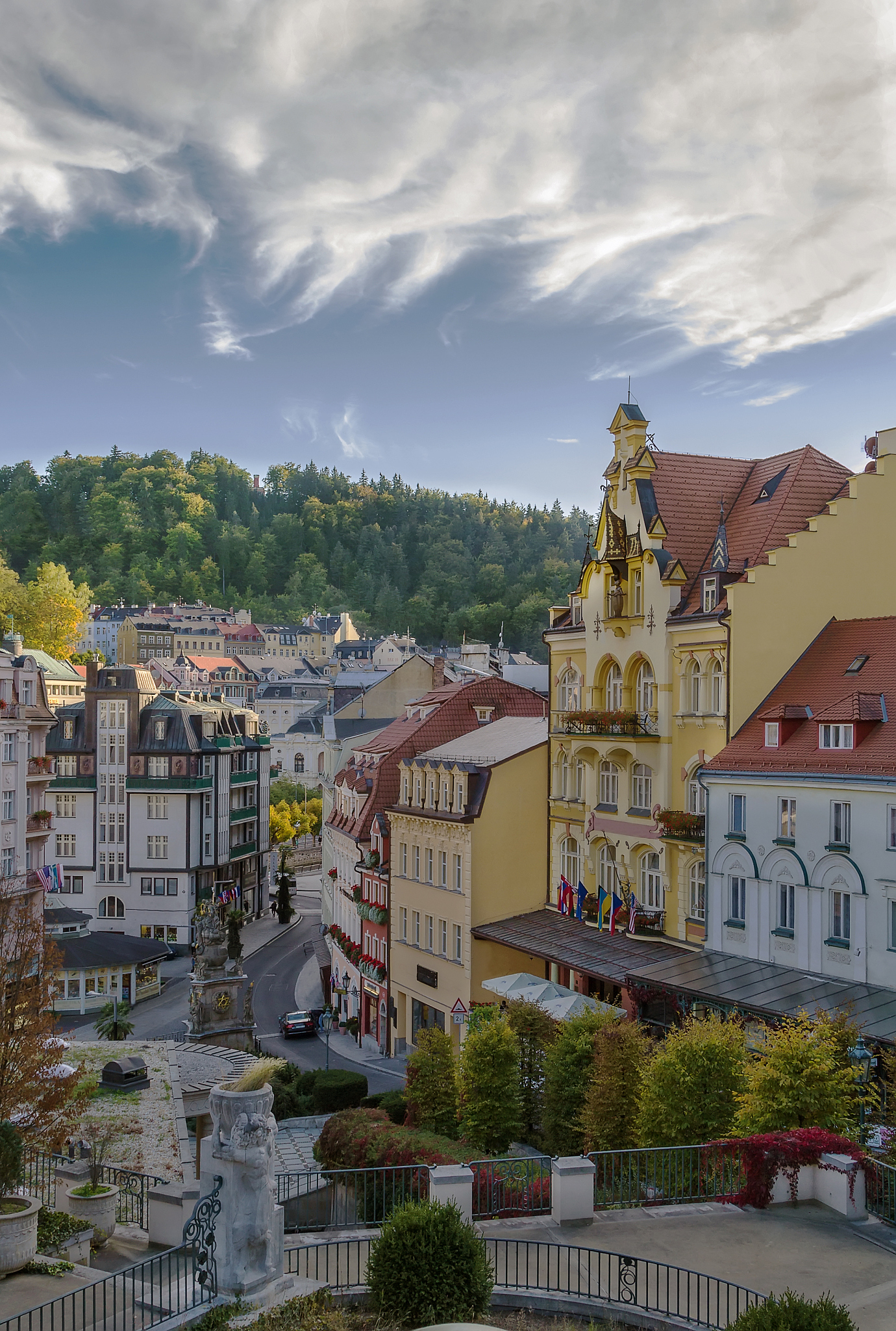 view of karlovy vary, czech republic