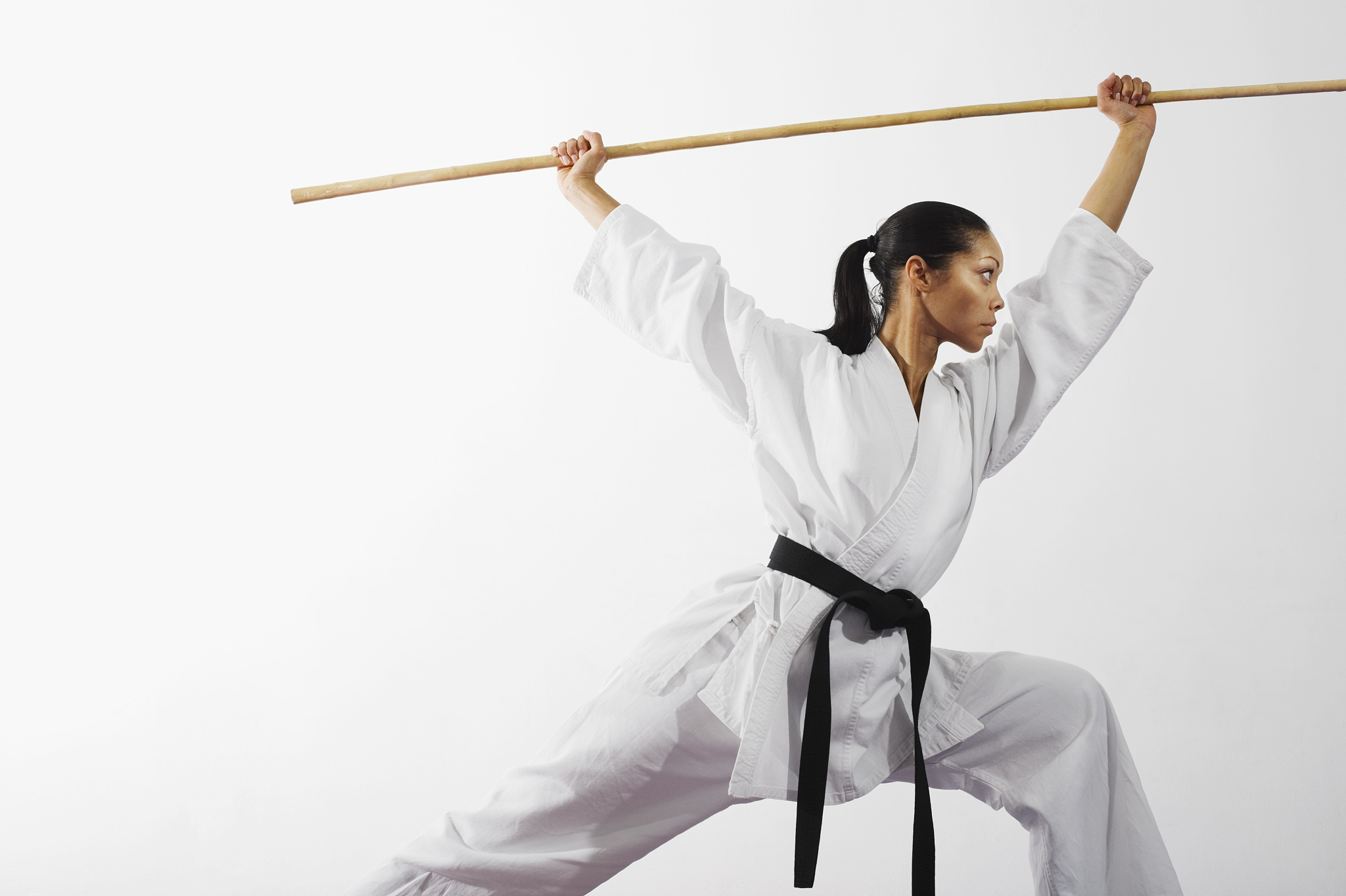 woman using bow staff