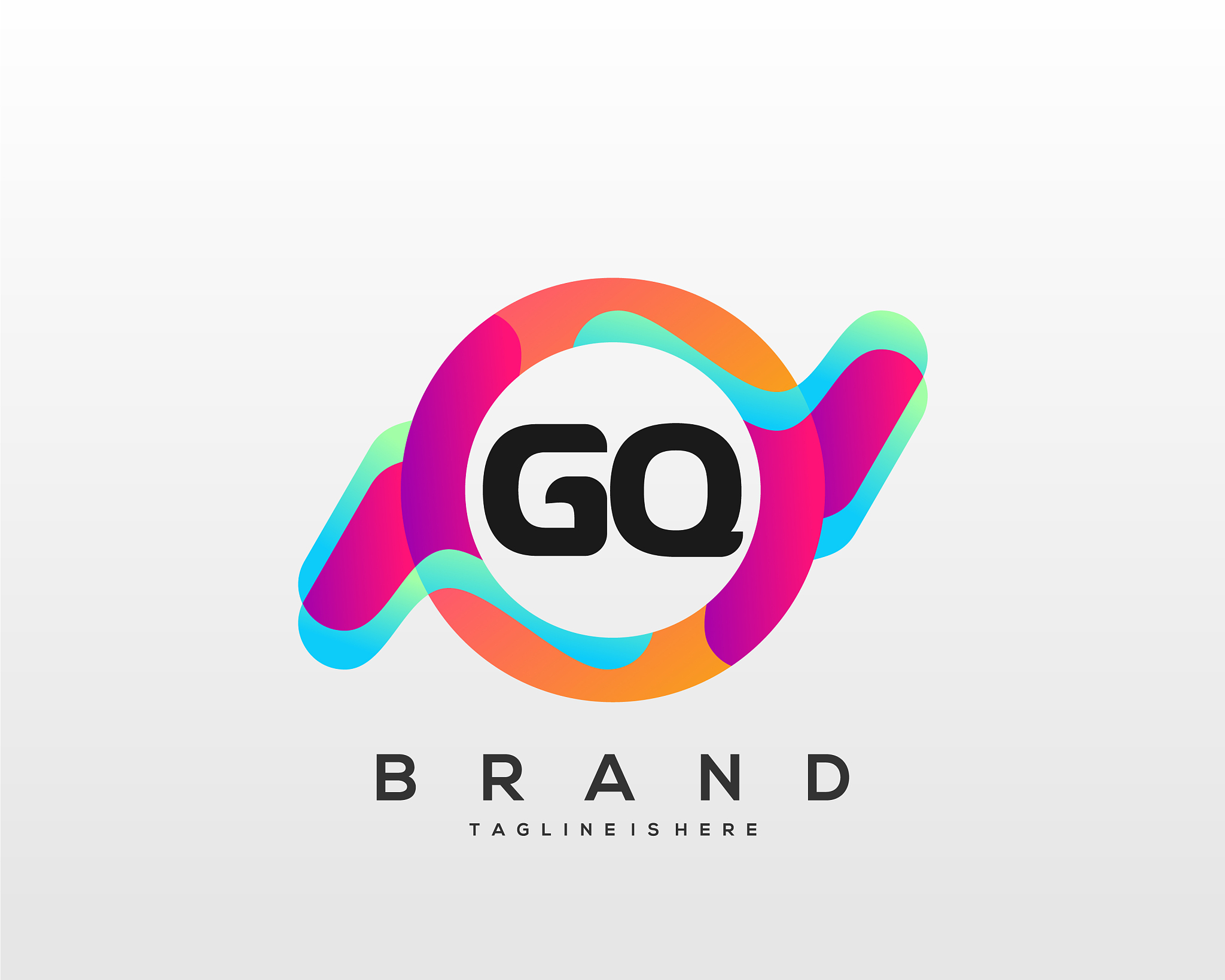 letter gq initial logo with colorful
