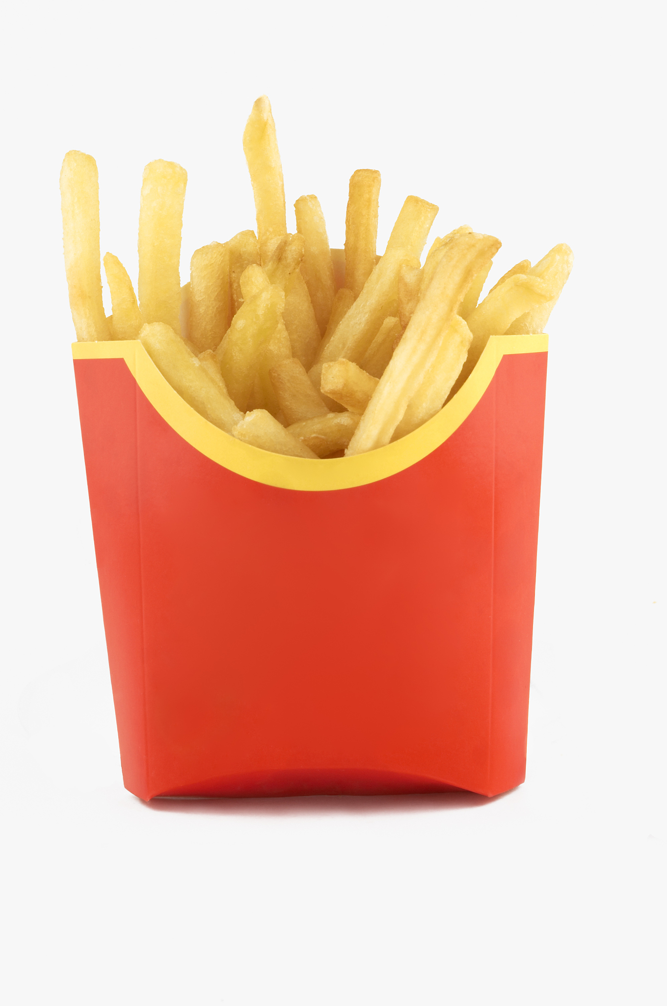 label-less french fries isolated on white background