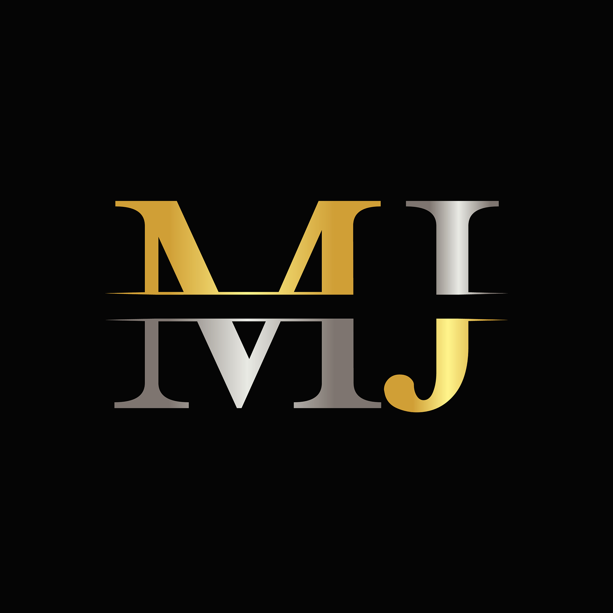 initial mj letter logo design template abstract