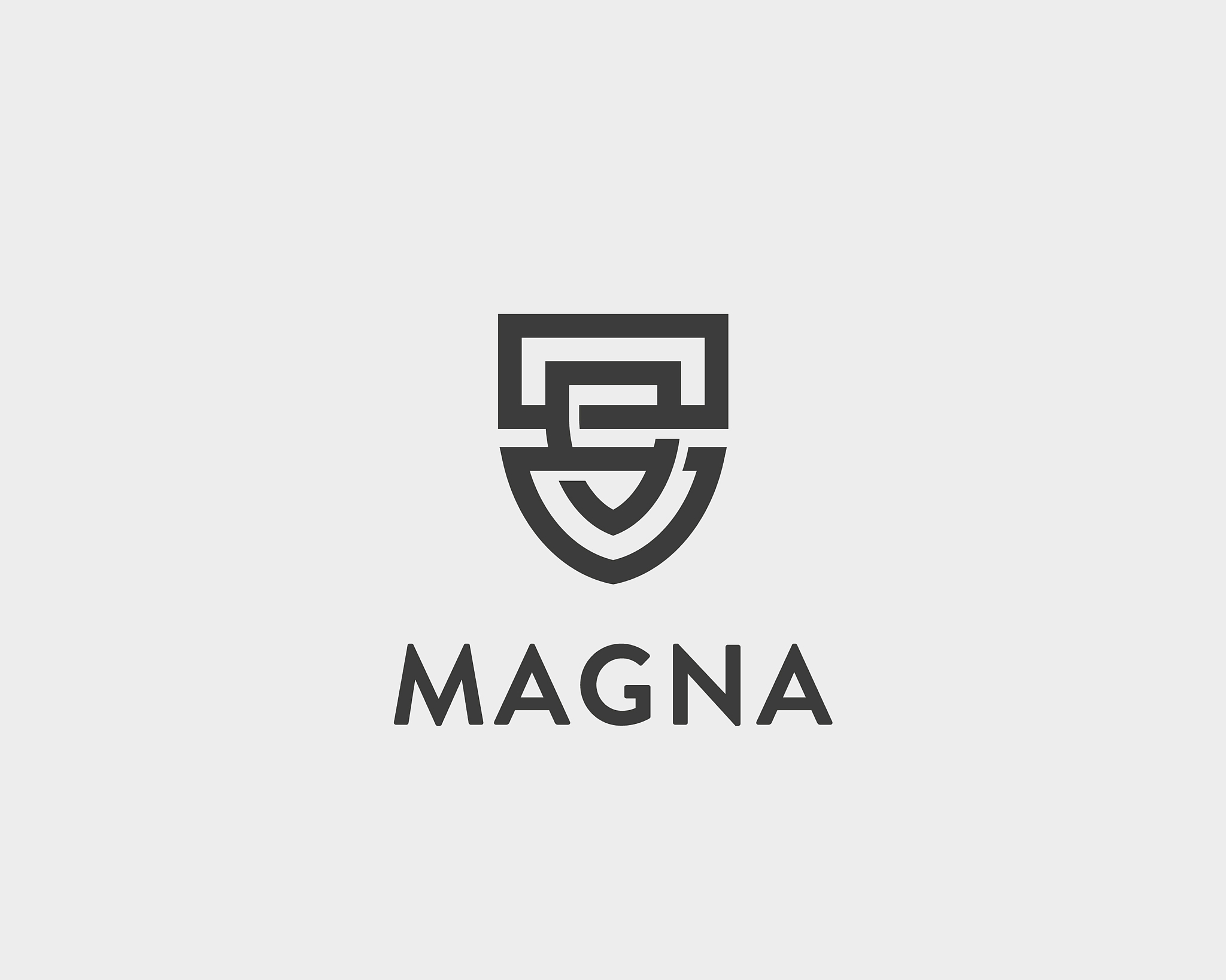 abstract line shield logo design universal