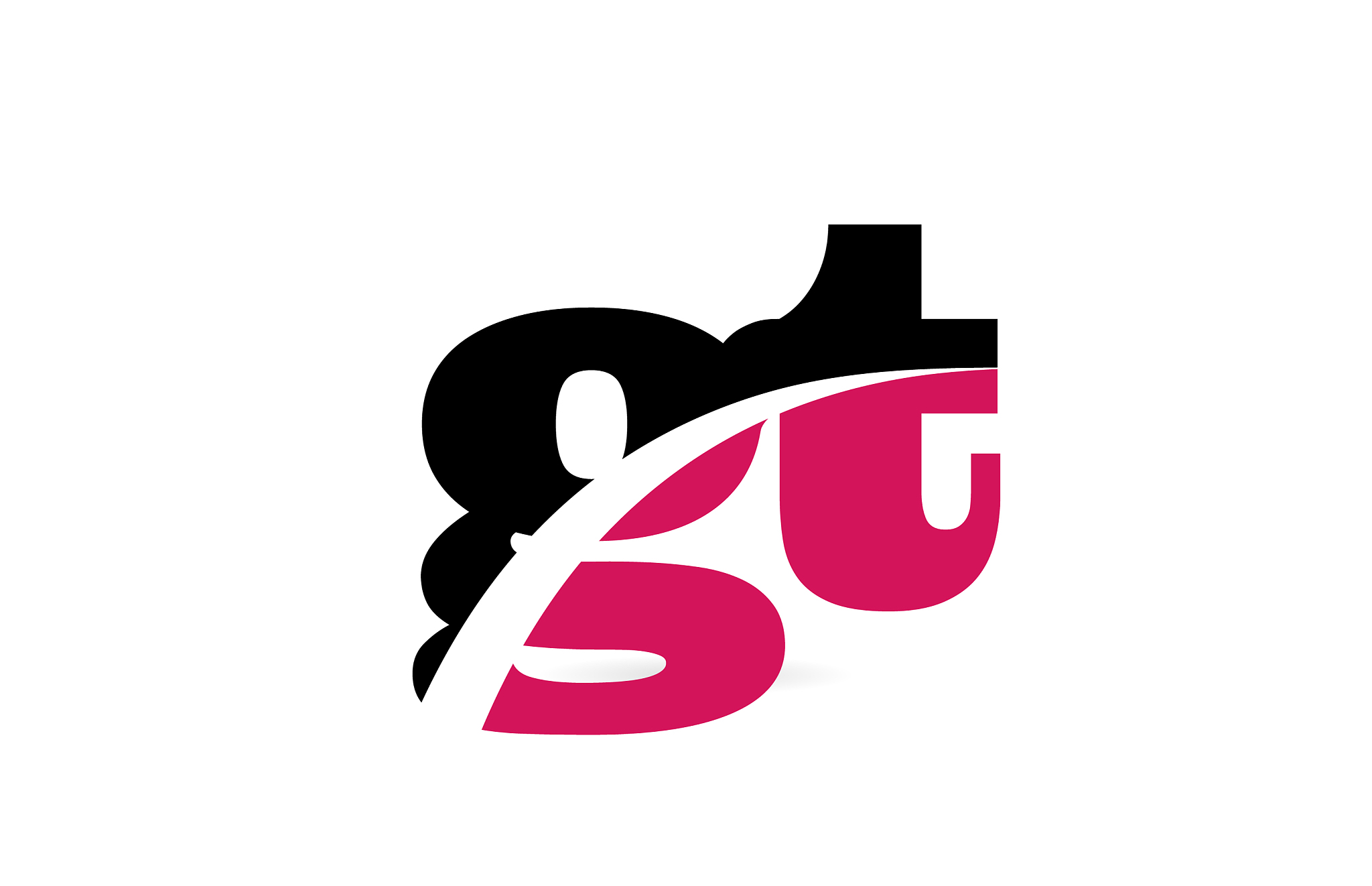 gt g t pink and black alphabet letter combination