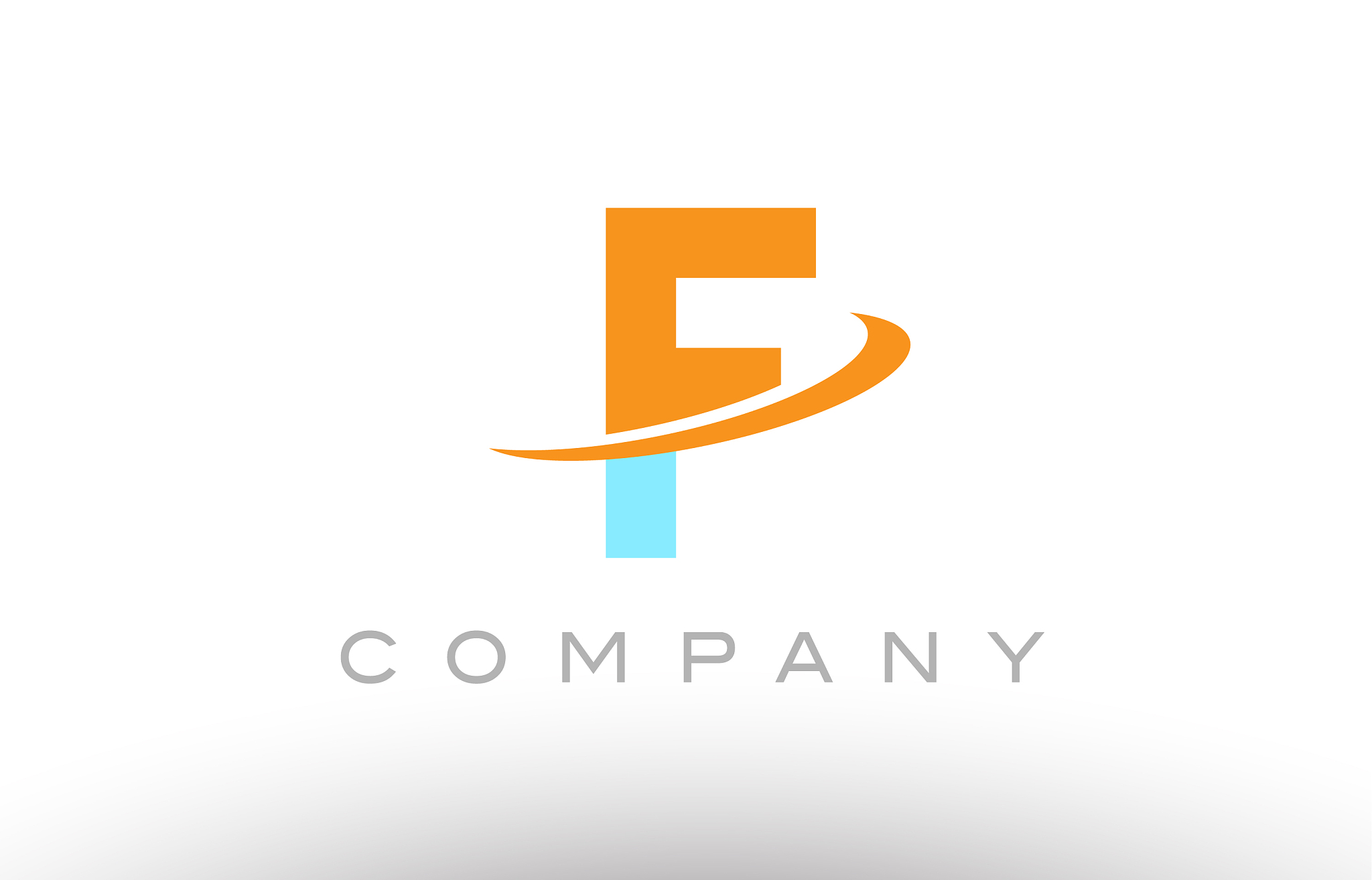 f orange blue logo icon alphabet design