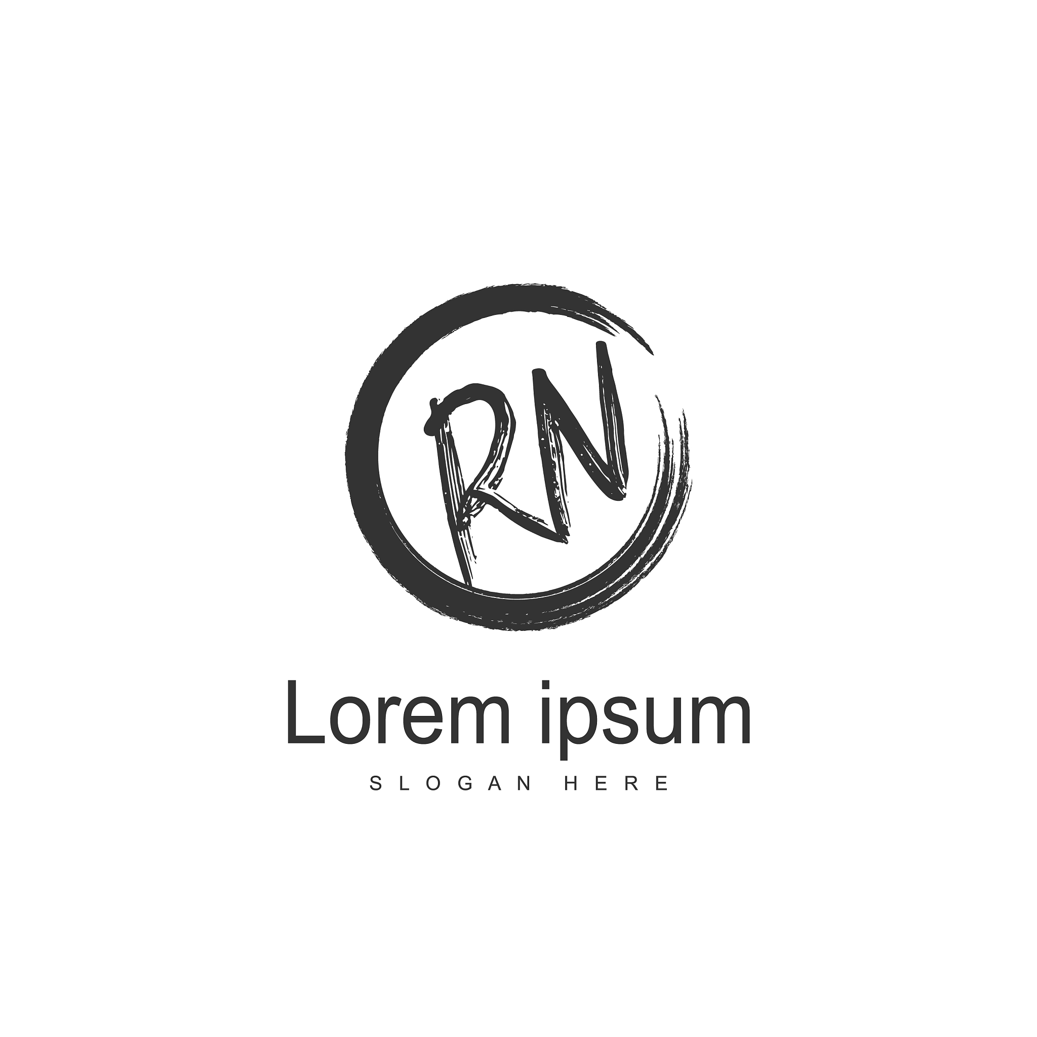 initial rn logo template minimalist letter logo