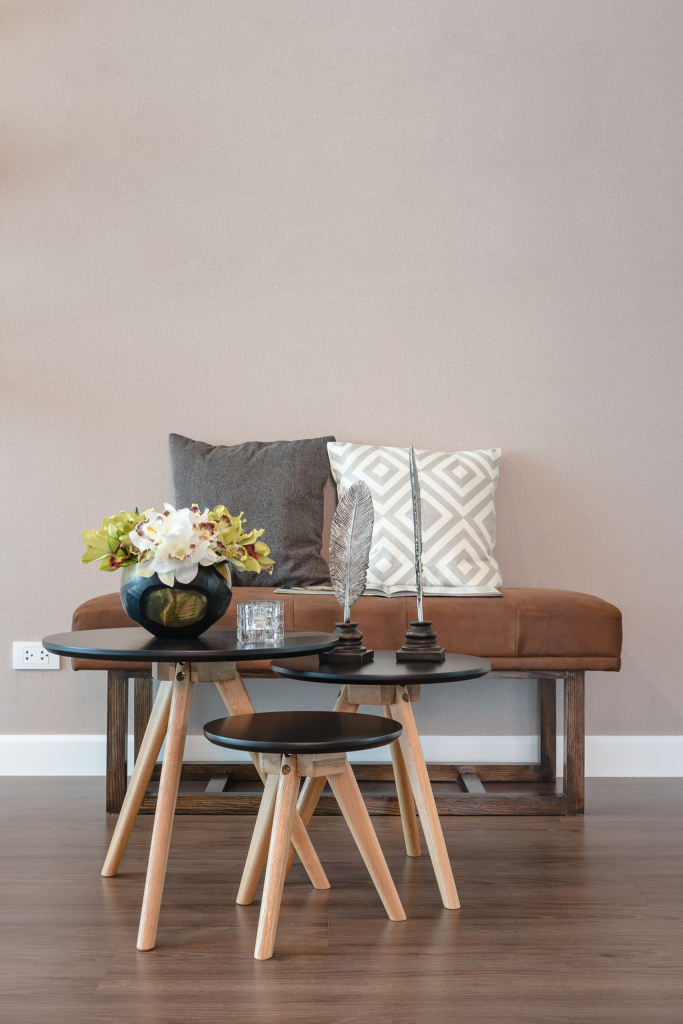 set of table and chair in modern living room