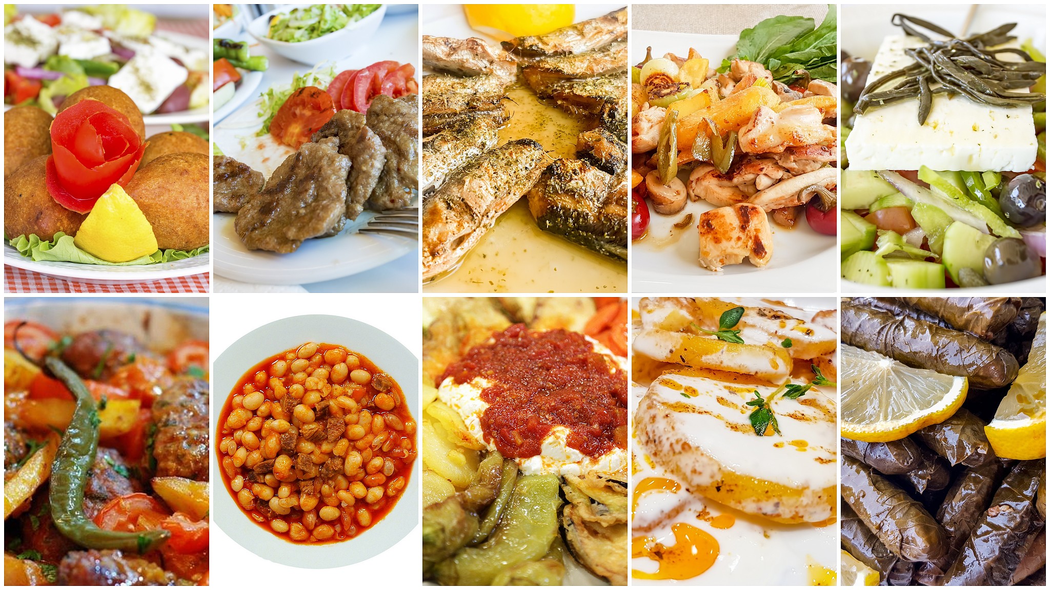 traditional delicious turkish foods collage. food concept.