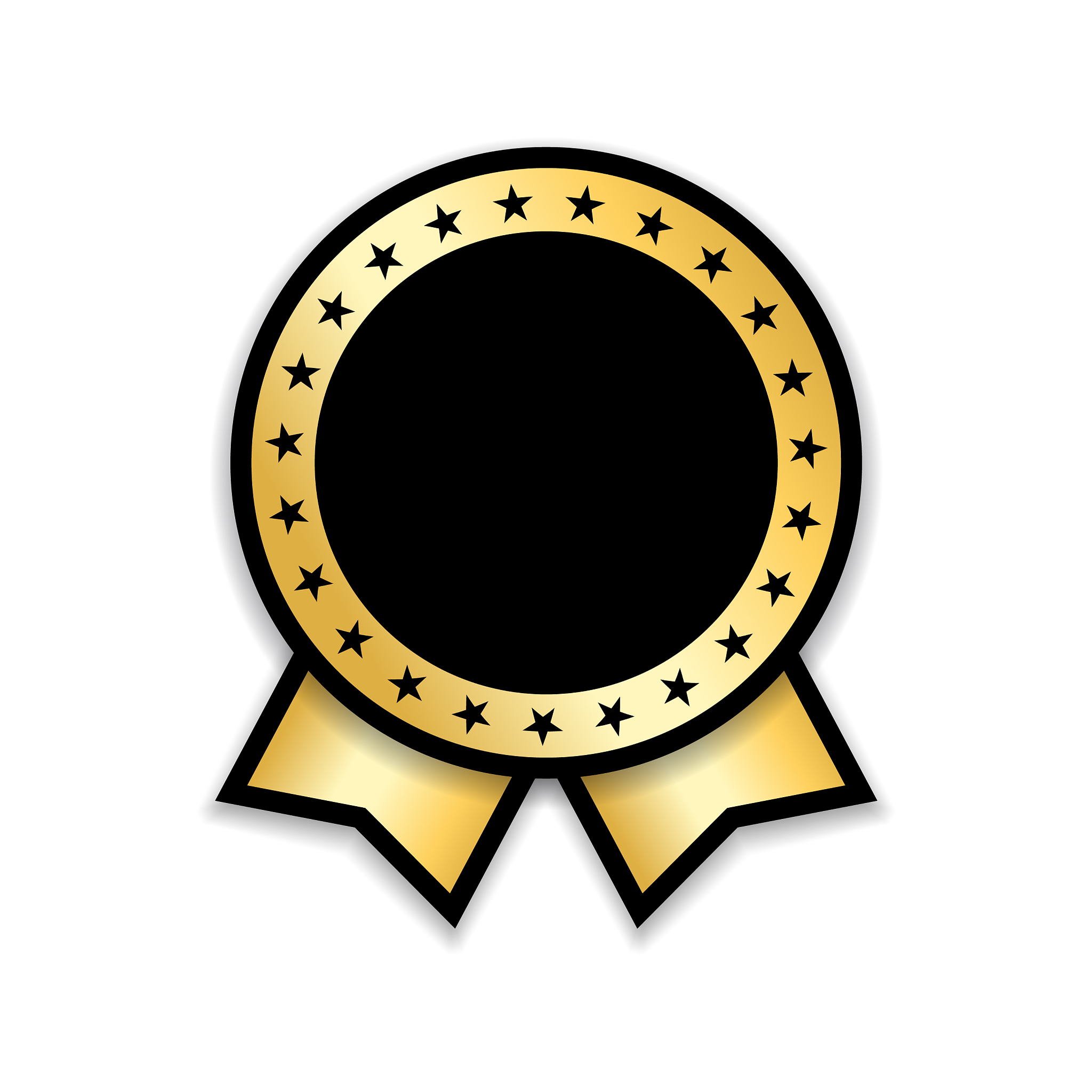 award ribbon isolated gold design medal label