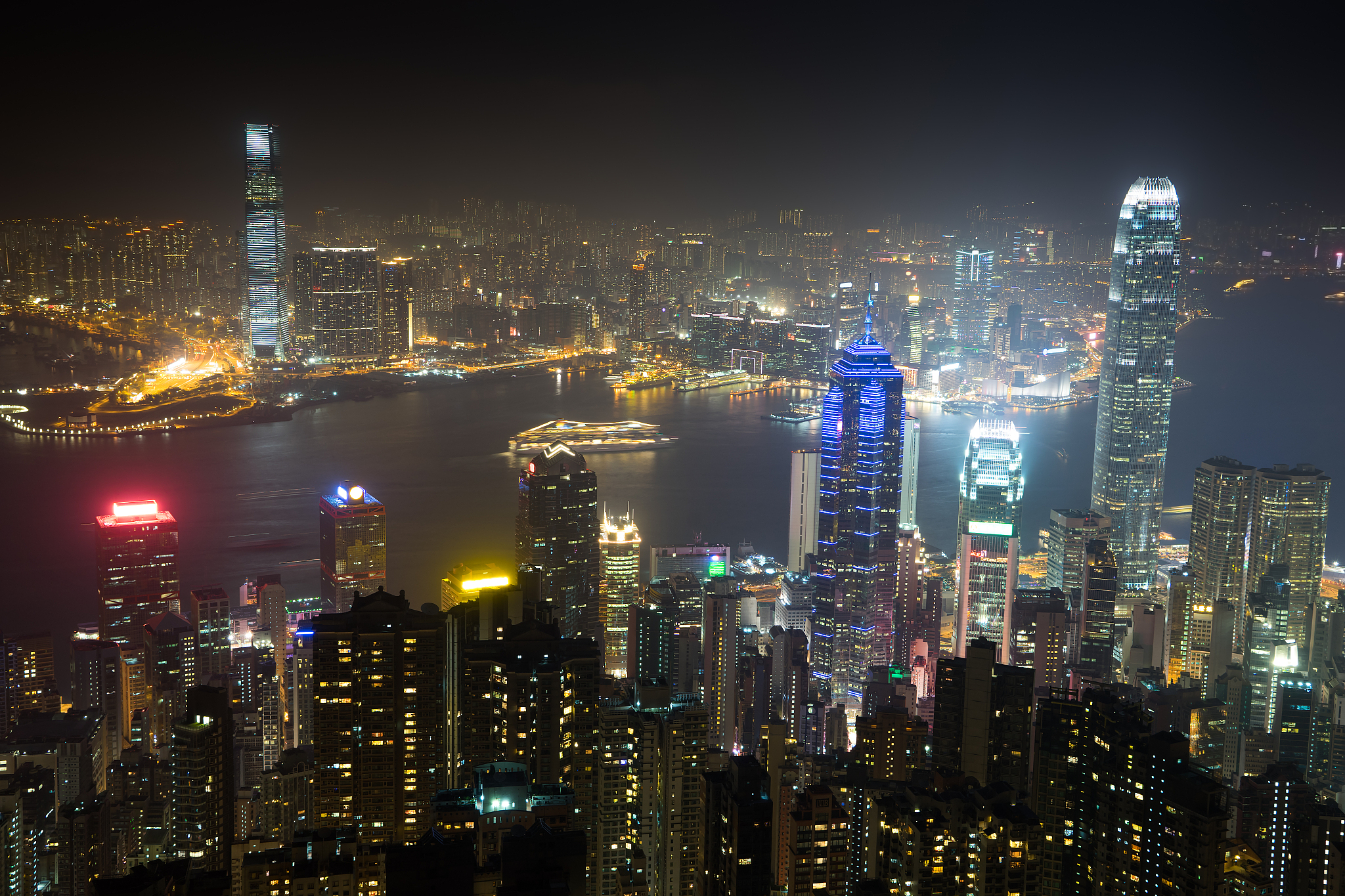 nightview of hong kong city