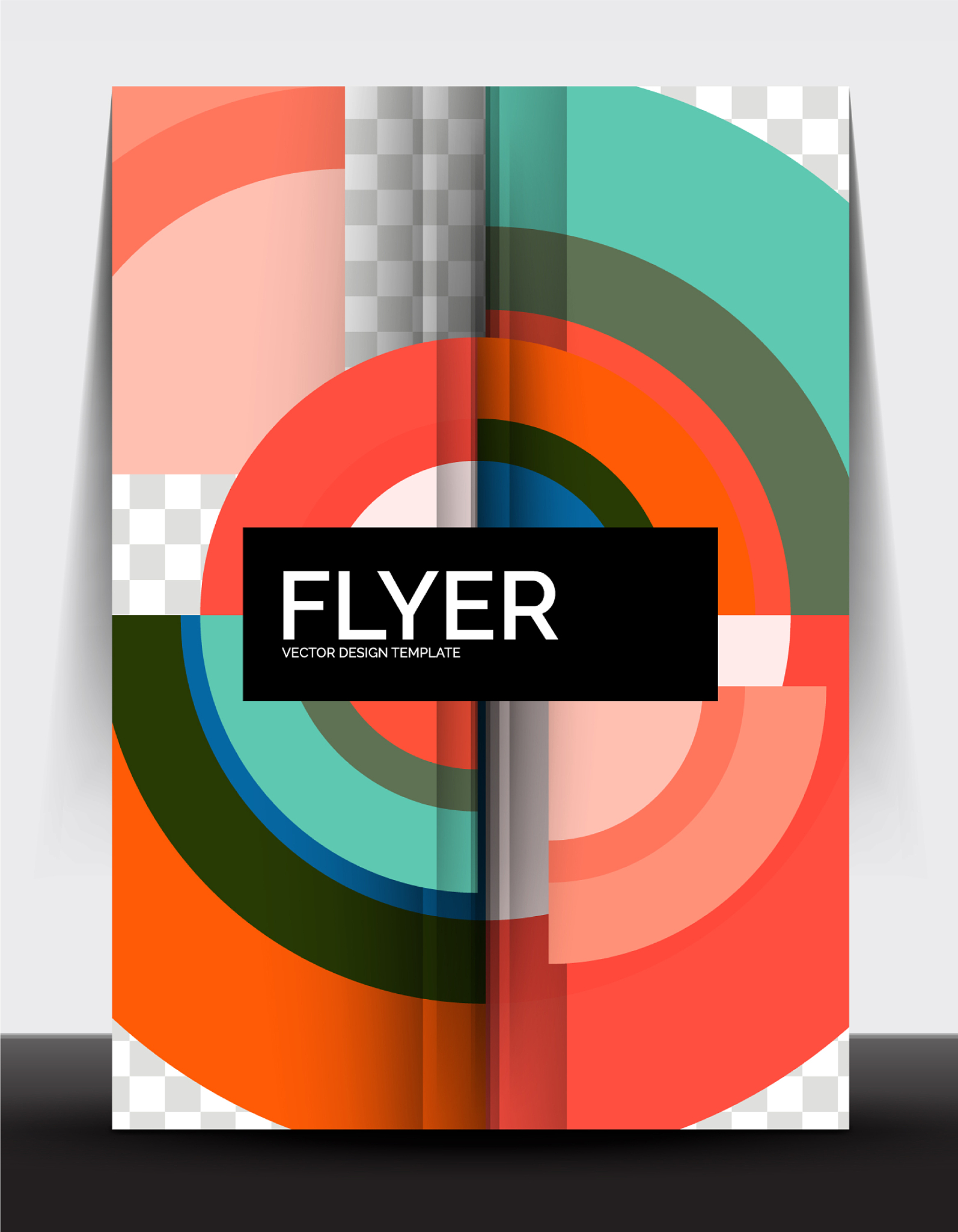 circle design a4 flyer print template annual