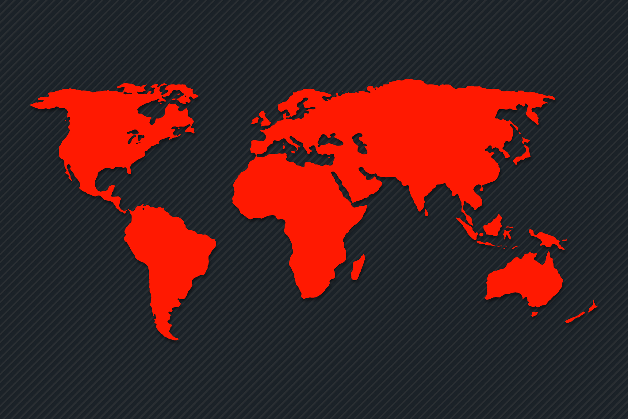 red world map on gray background