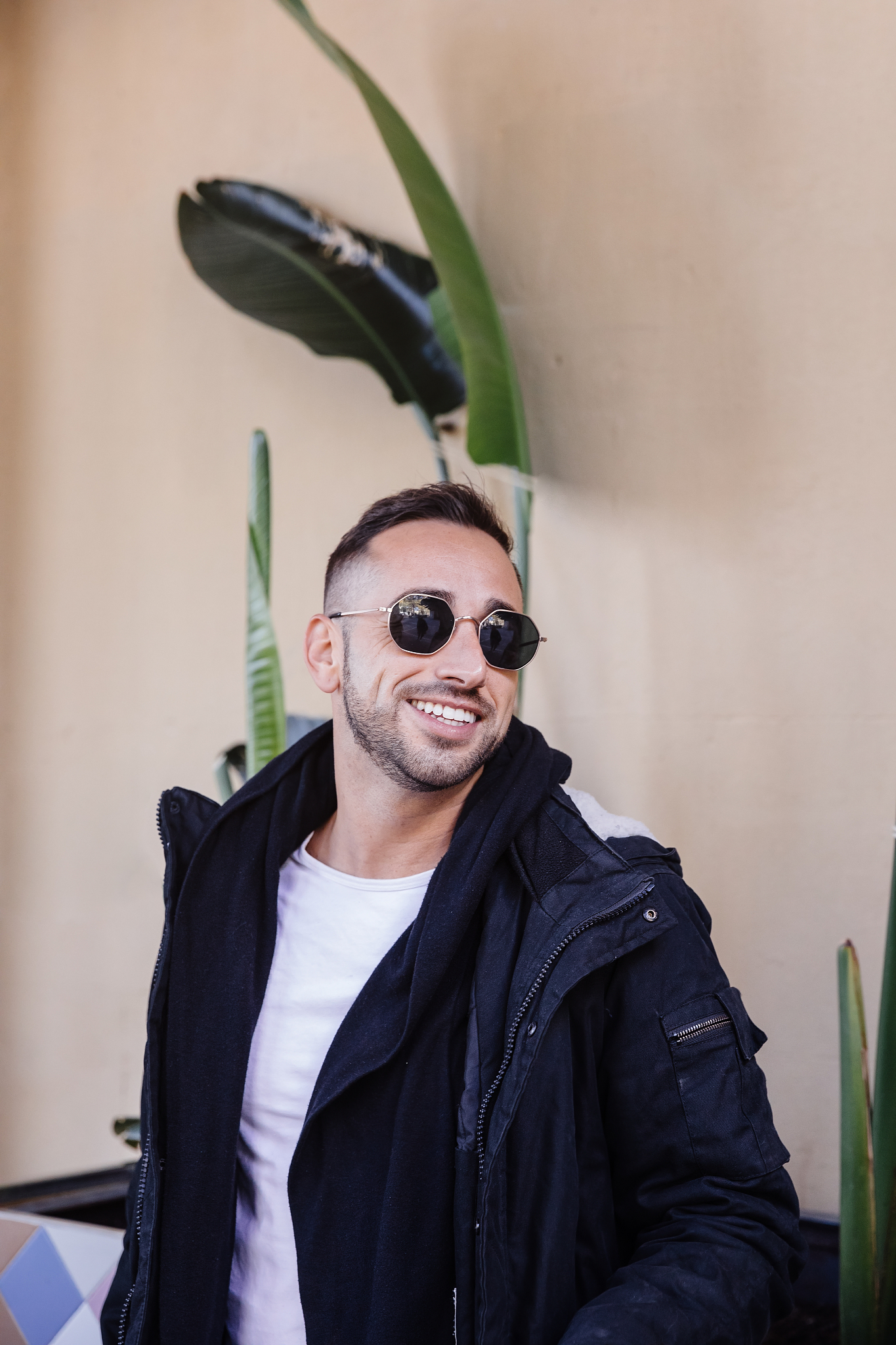 portrait of young man with sunglasses