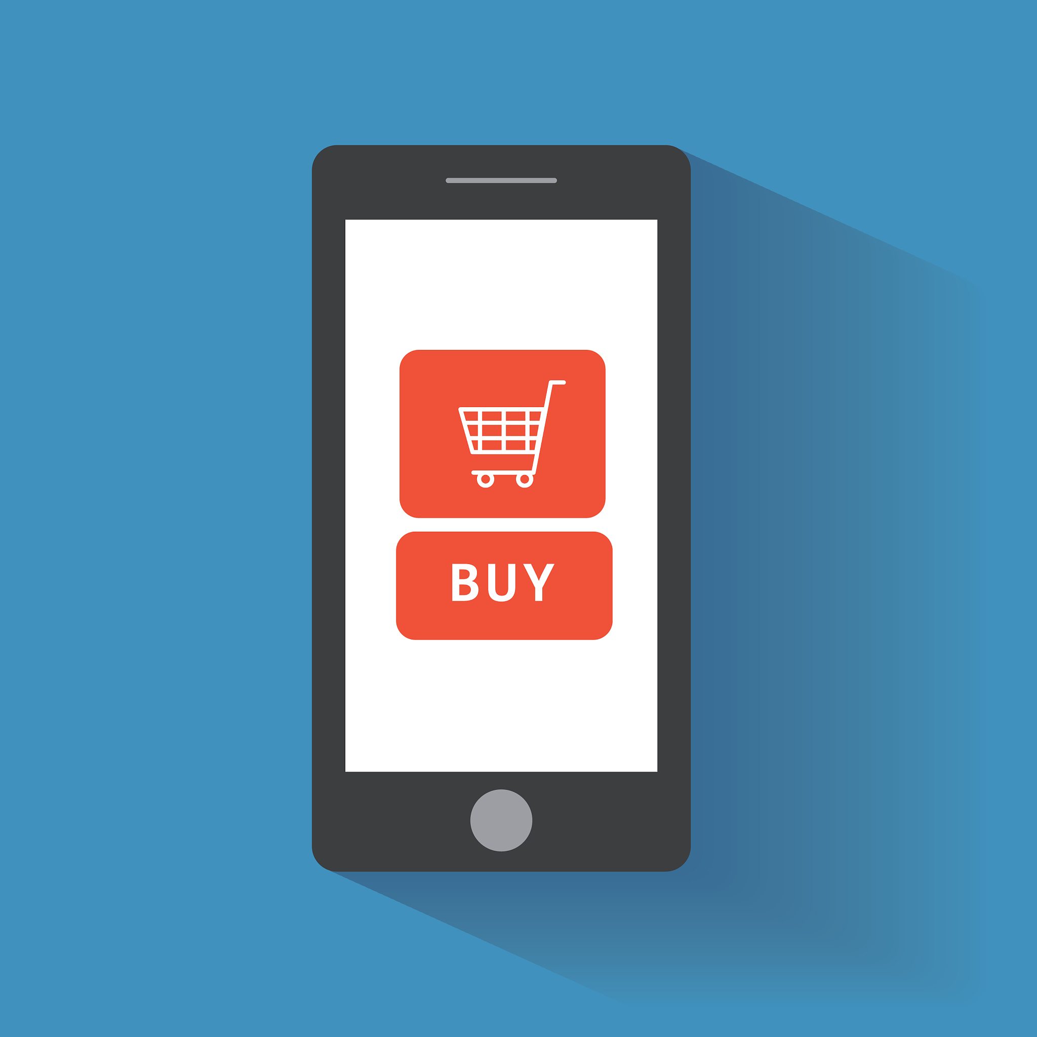 smart phone with buy button on the screen