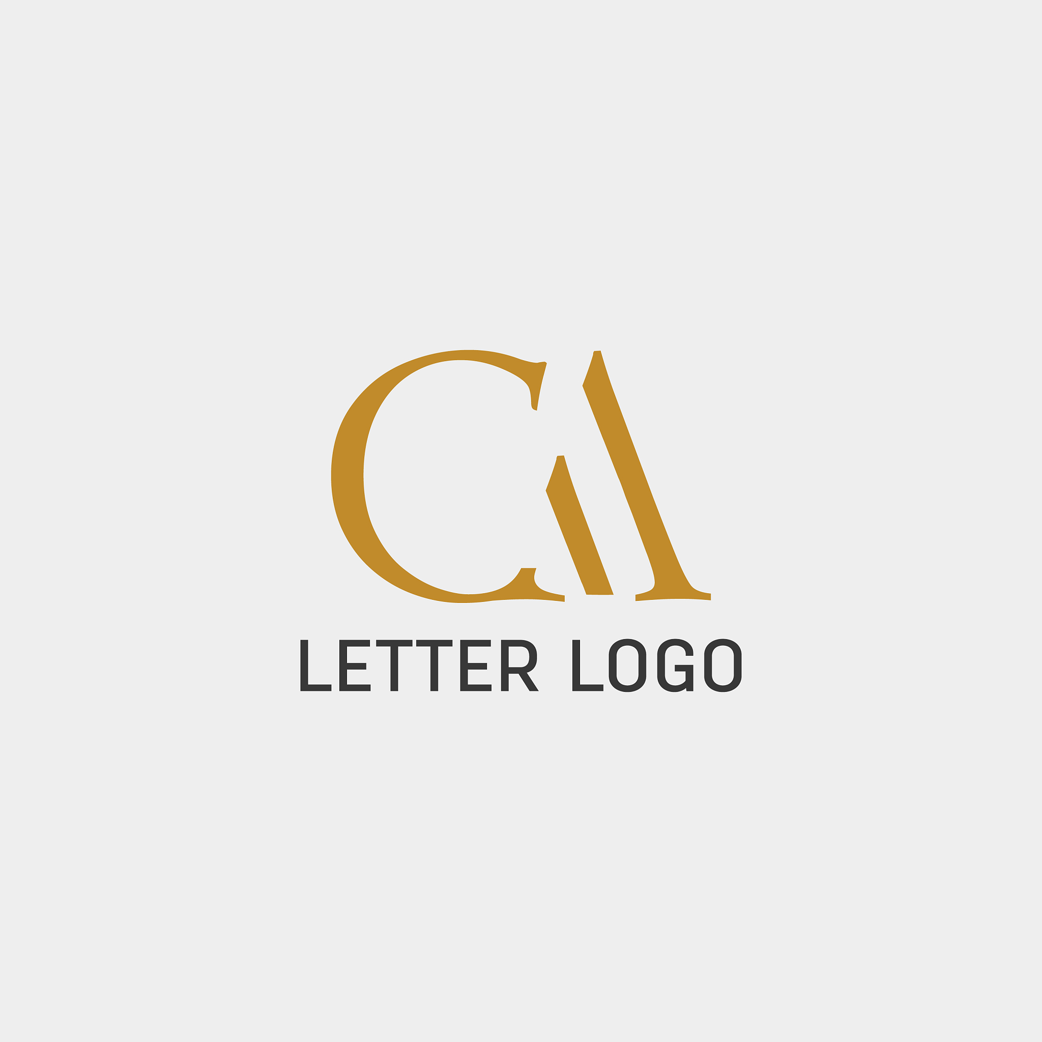 letter ac ca gold creative logo template with
