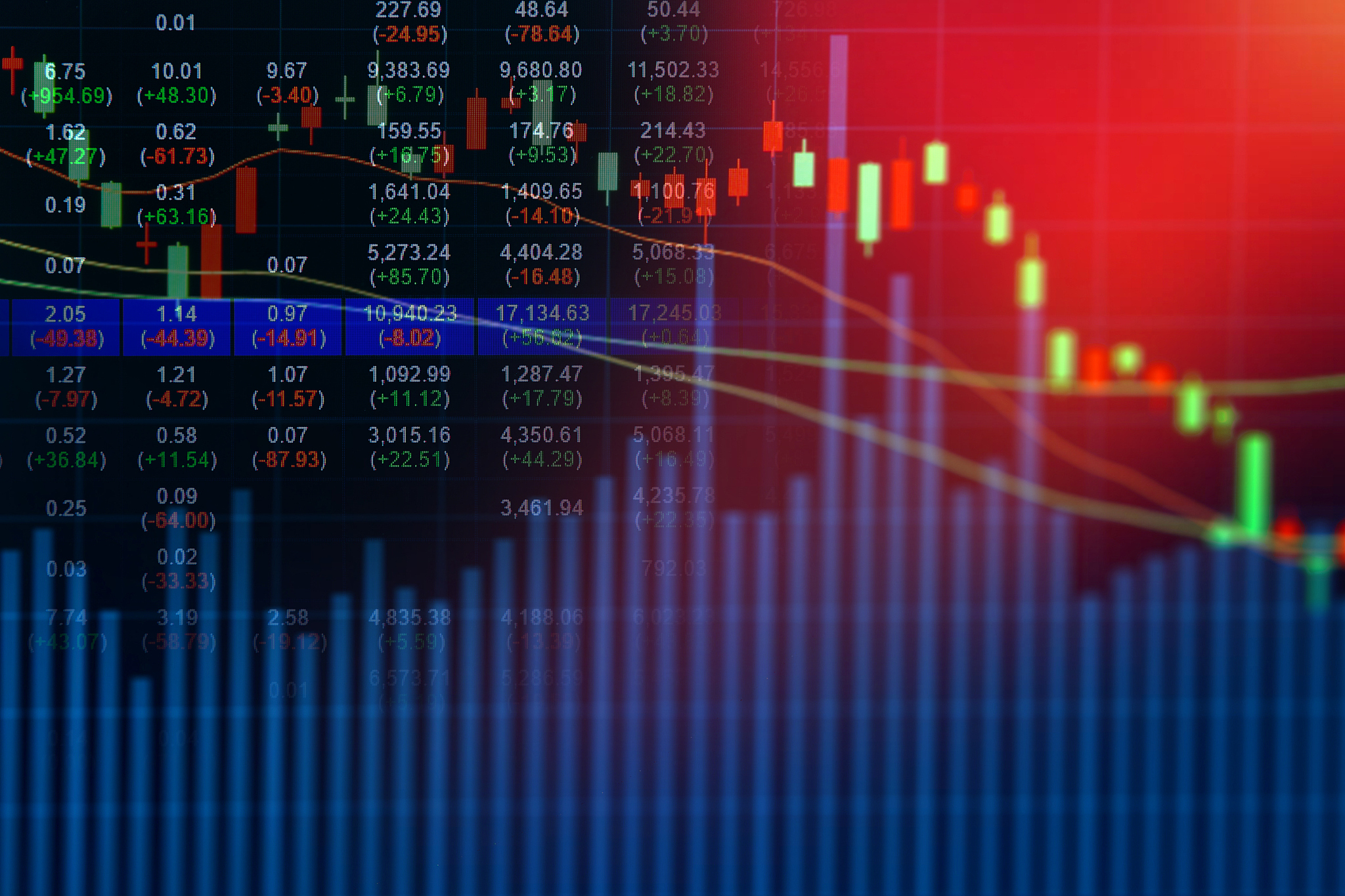 stock market on display