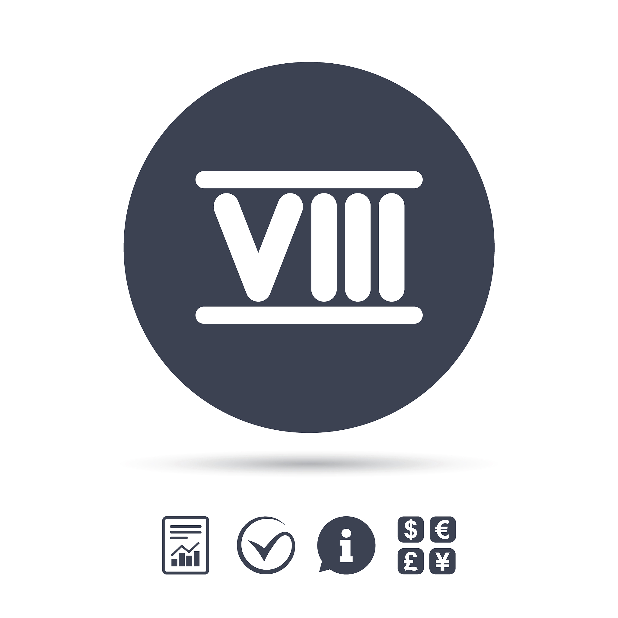 roman numeral eight icon roman number eight sign