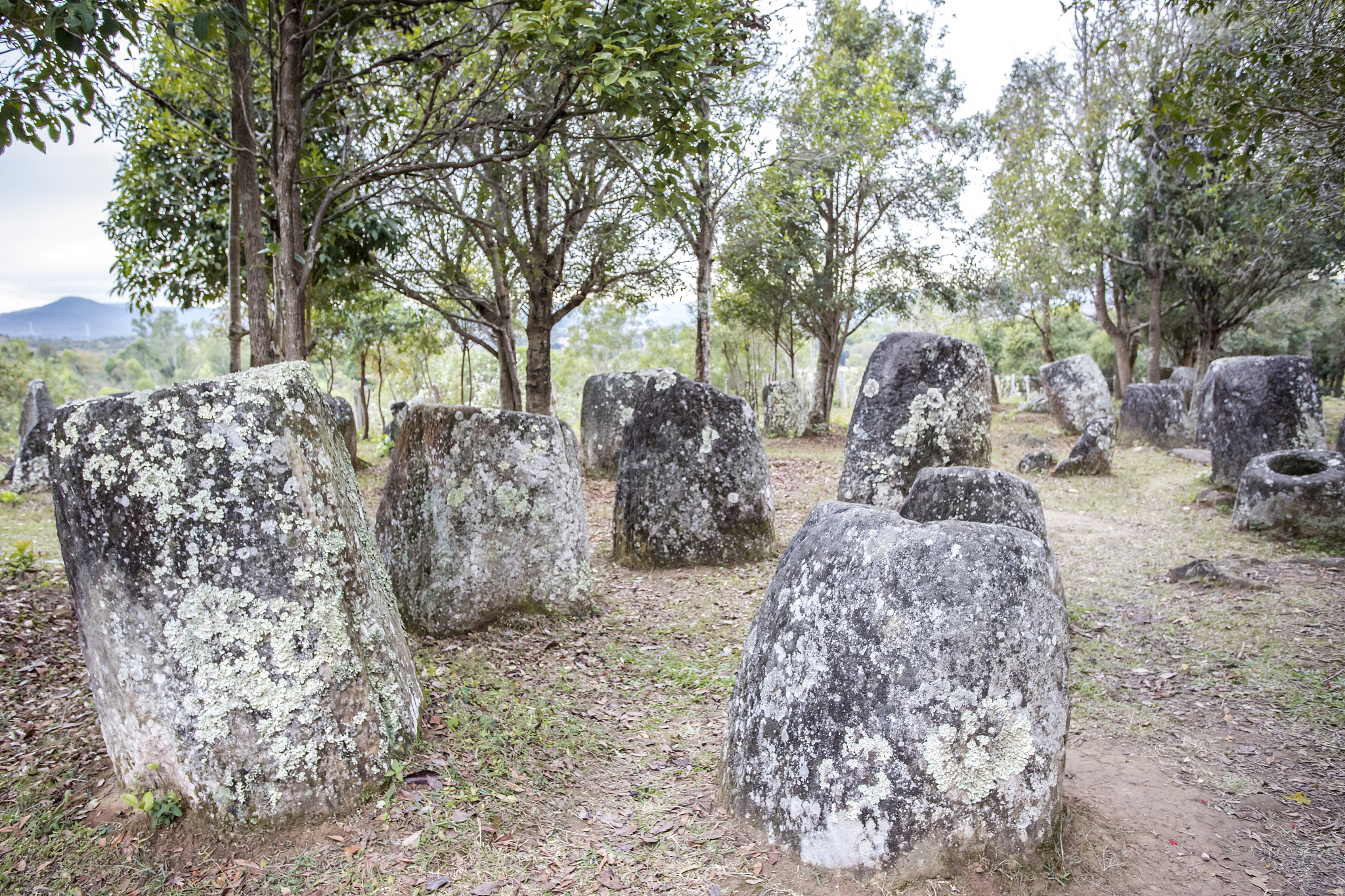 ancient and famous plain of jars in xieng khuang, laos