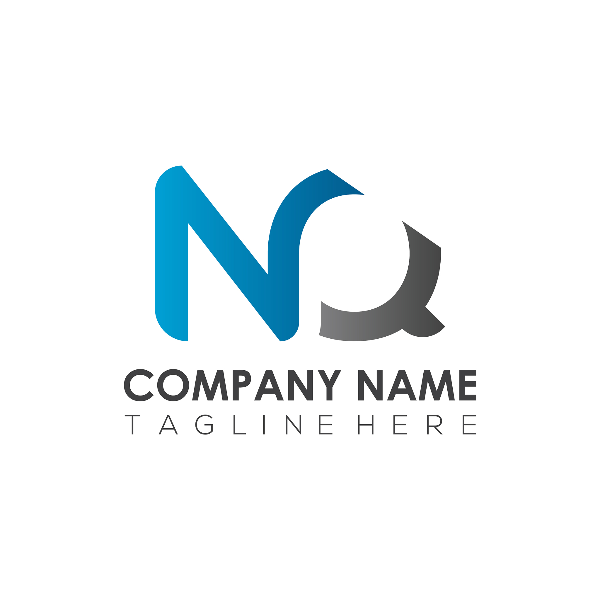 initial letter nq logo design template creative