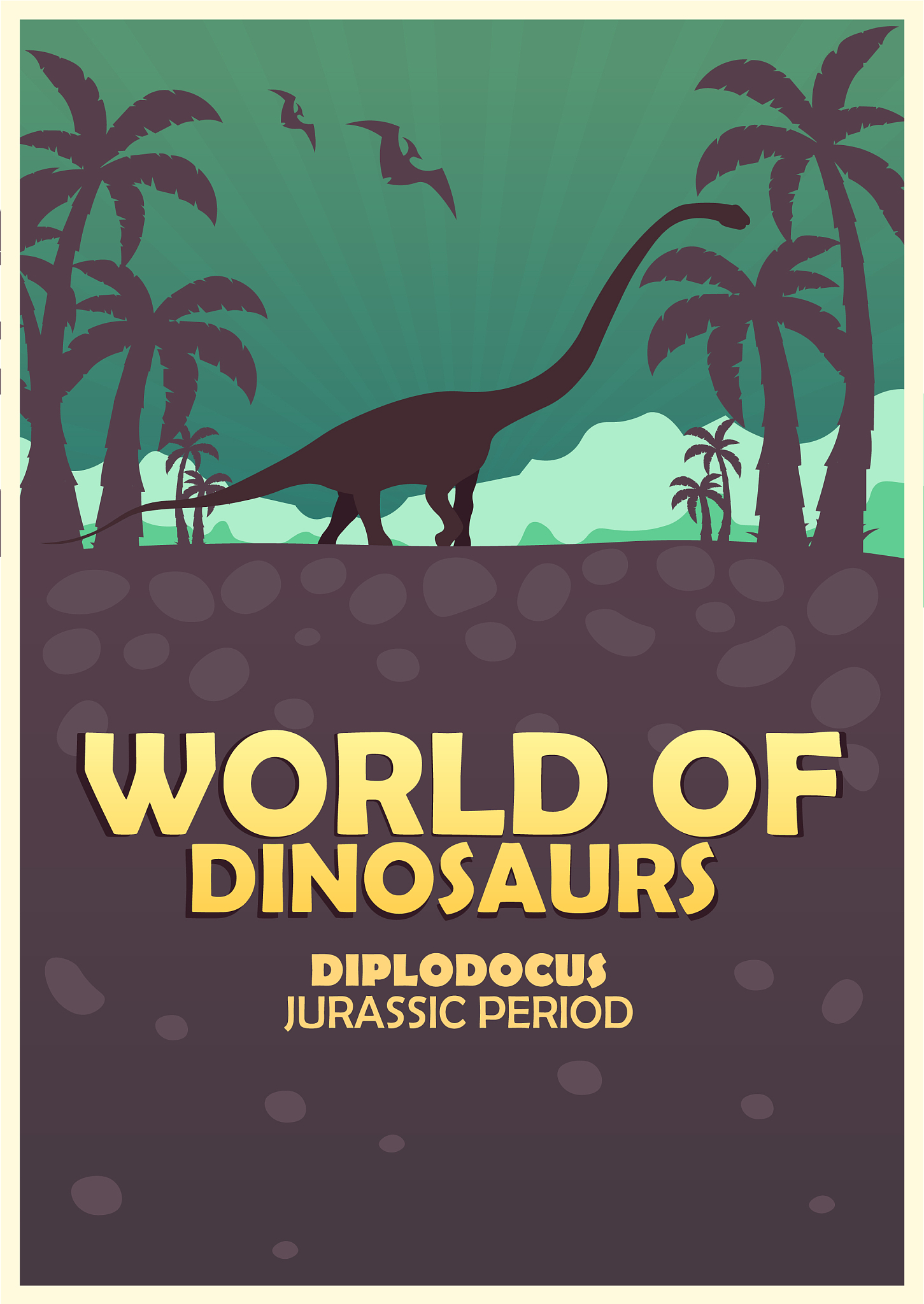 poster world of dinosaurs prehistoric world