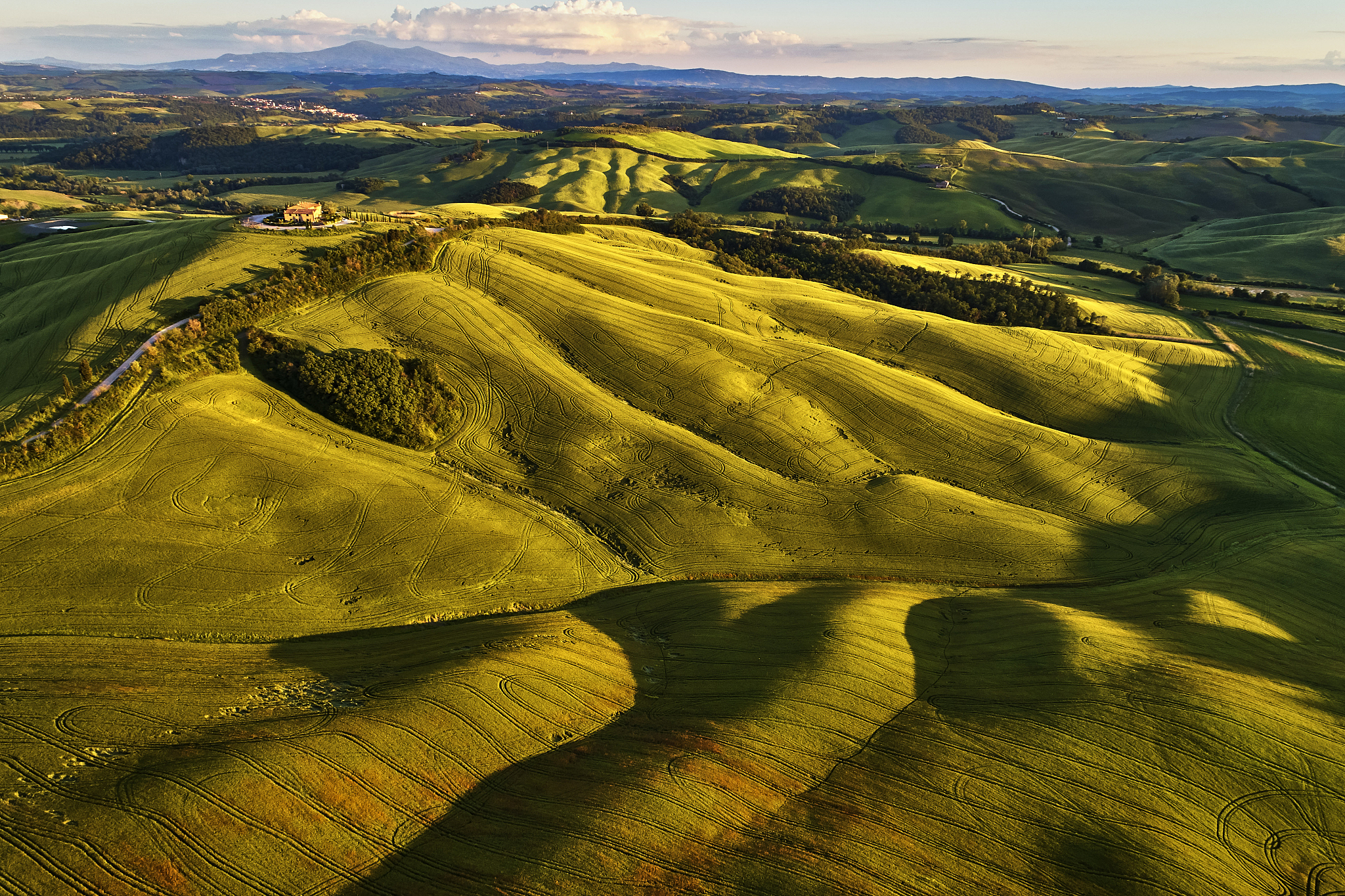 crete senesi in springtime, tuscany, italy