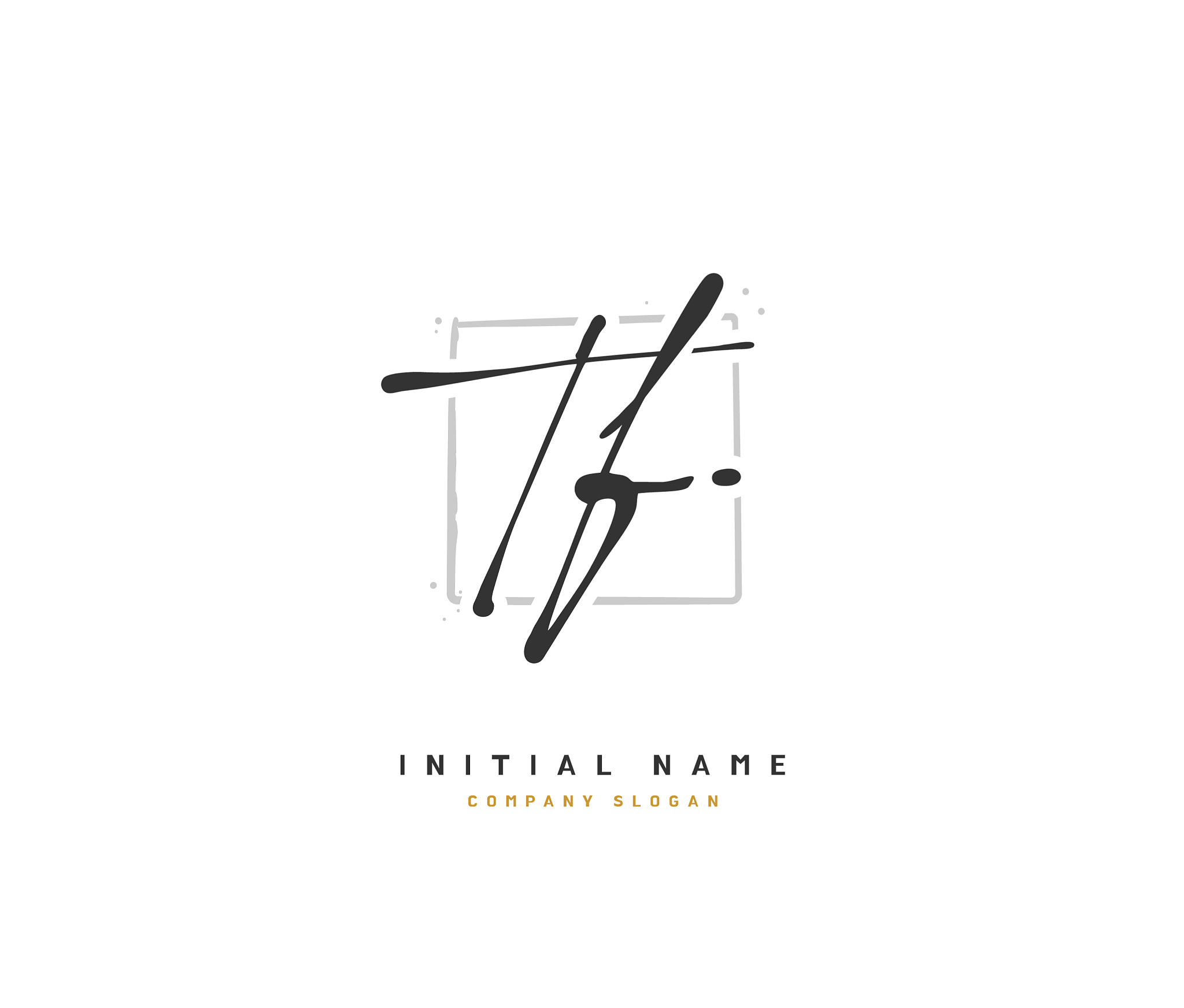 t f beauty initial logo handwriting logo of