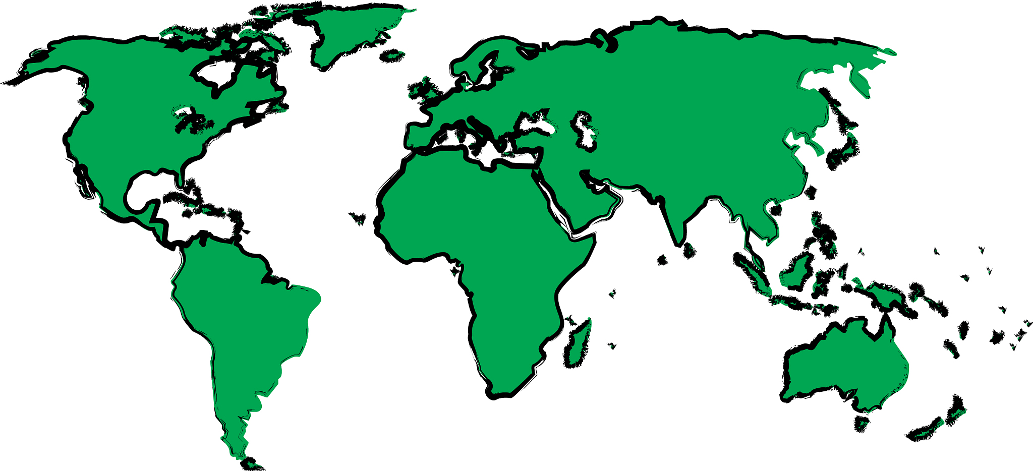 drawing green map world continent image