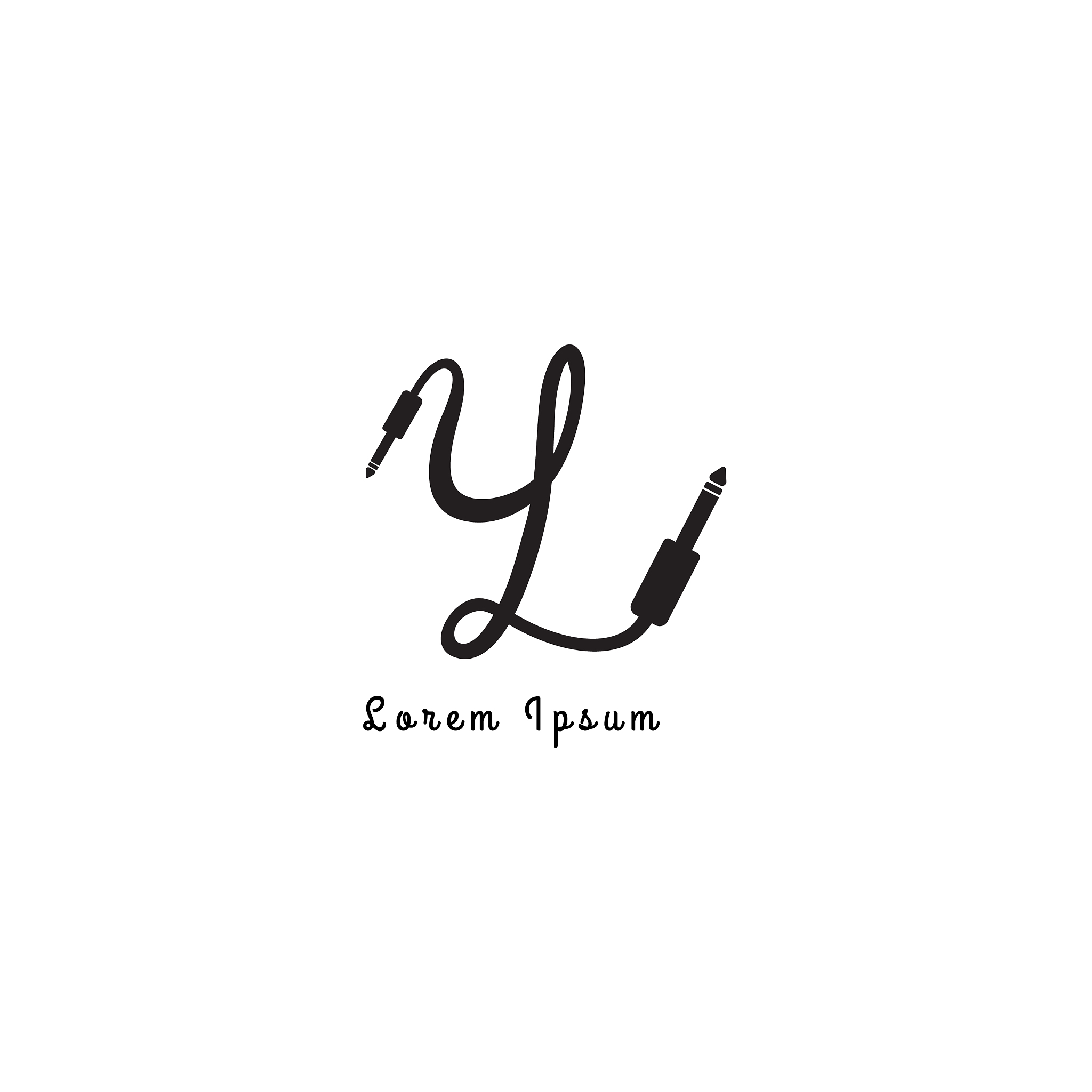 audio logo design template cable jack logo