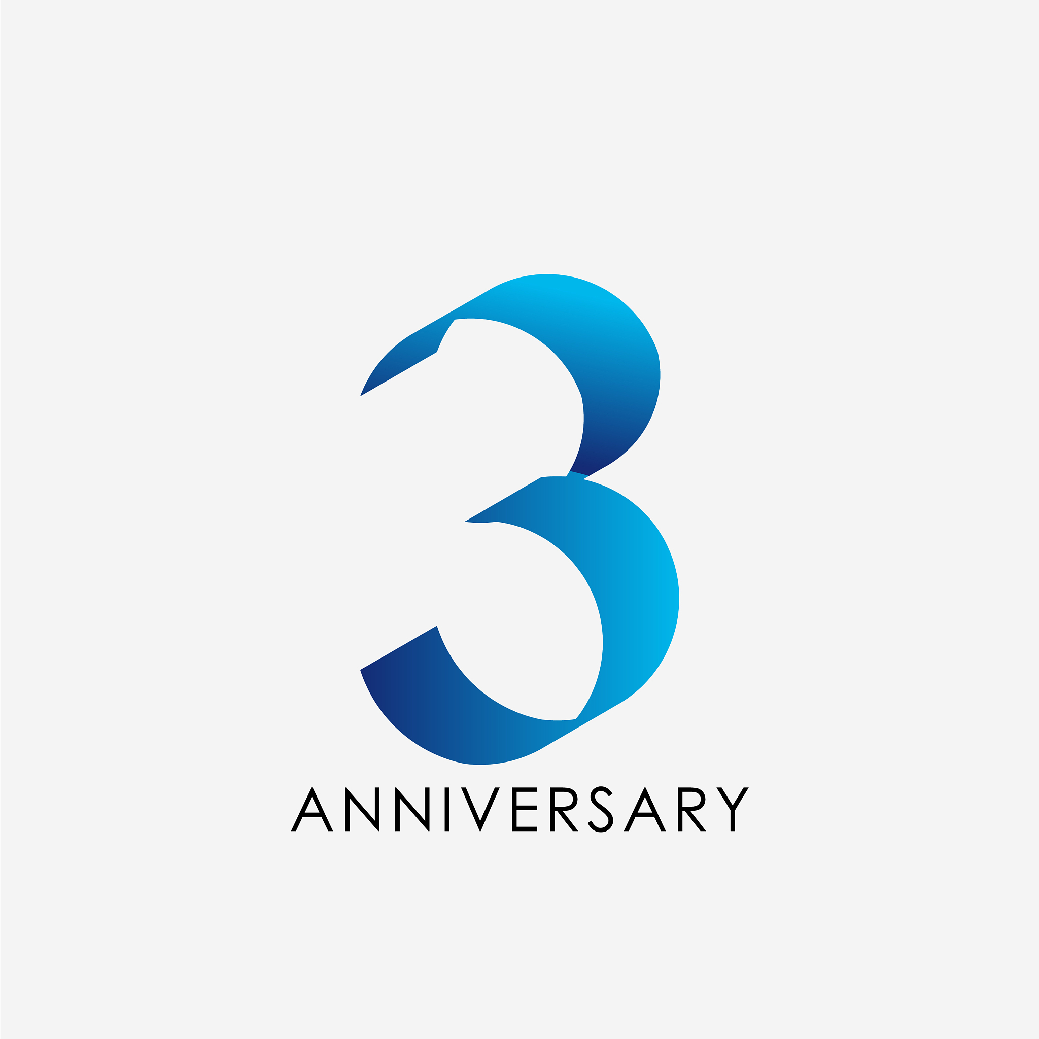3 years anniversary celebration template design