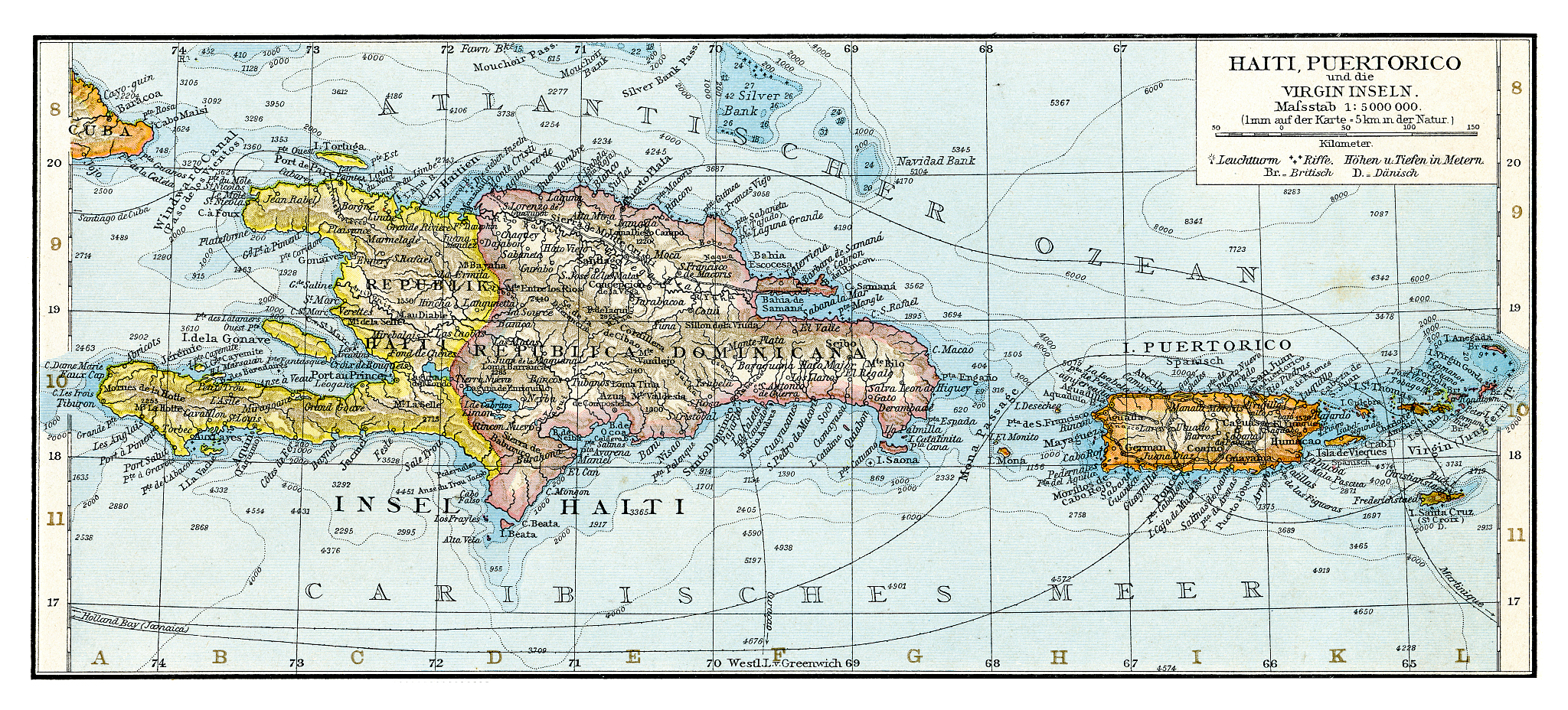haiti puerto rico map 1896