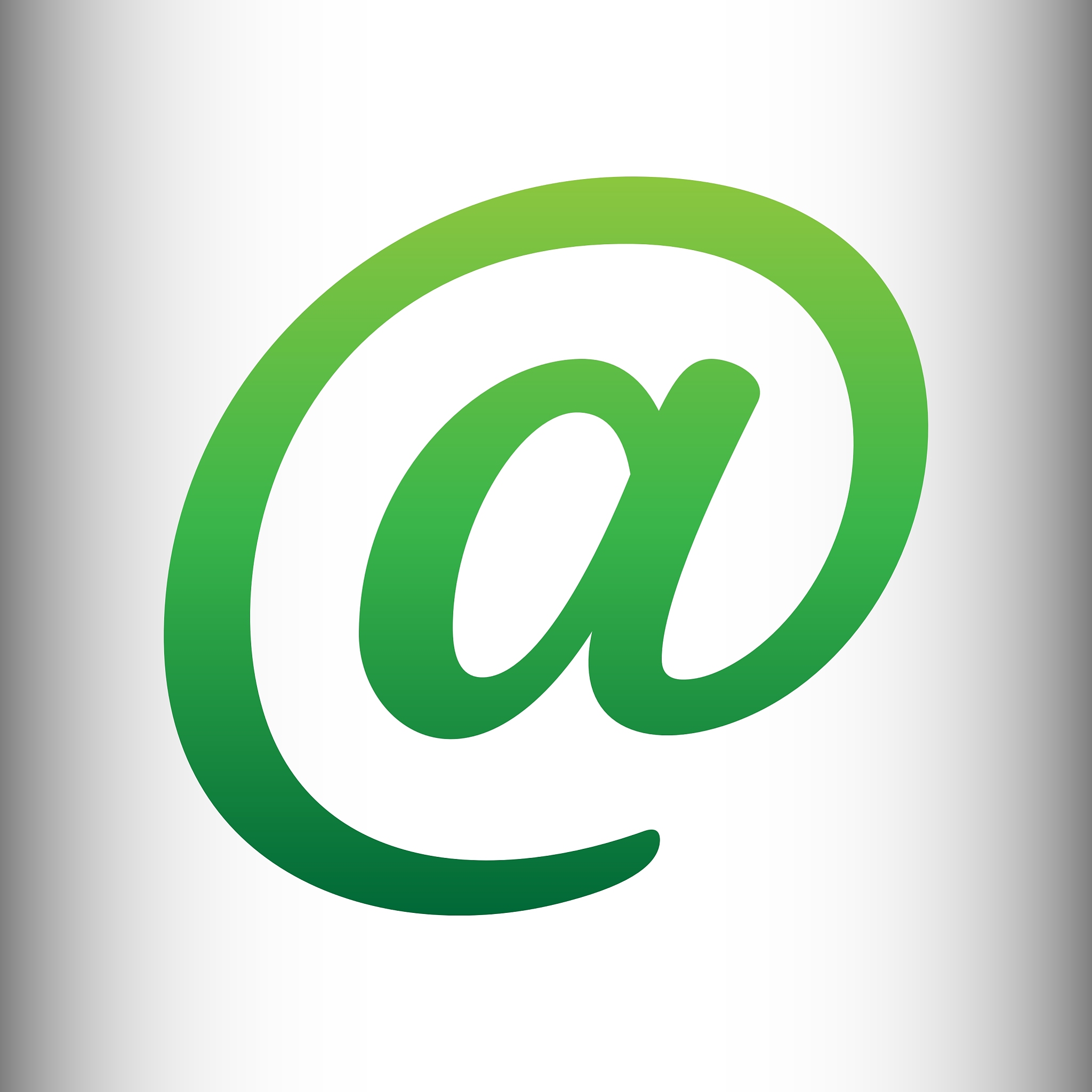 mail sign green gradient icon