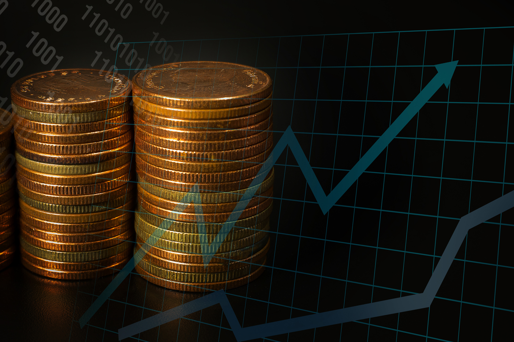 the gold coin stack  chart for business idea concept image