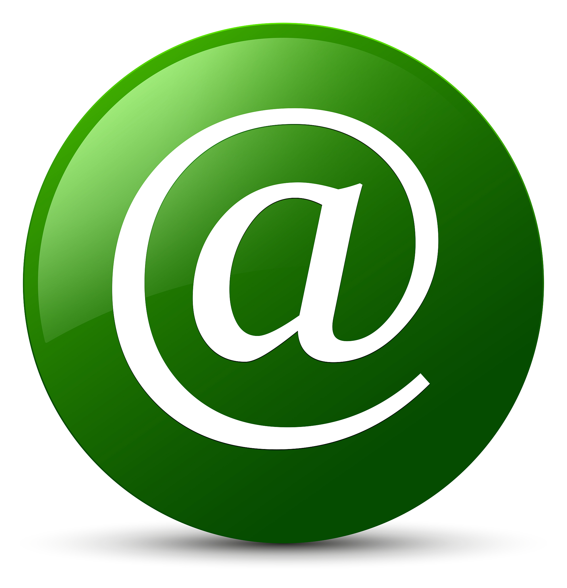 email address icon green round button